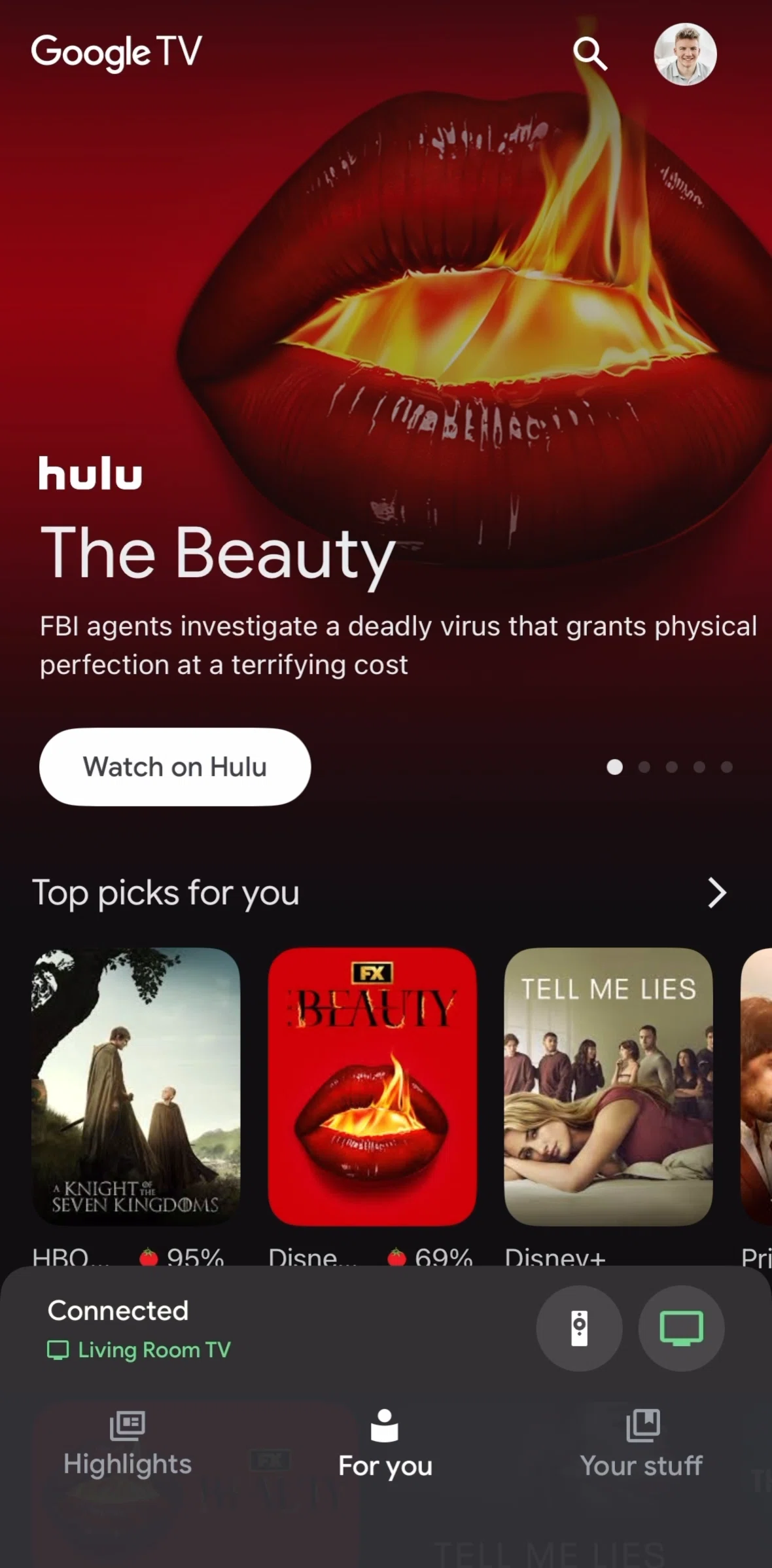 Google TV Screen screen in the Remote flow