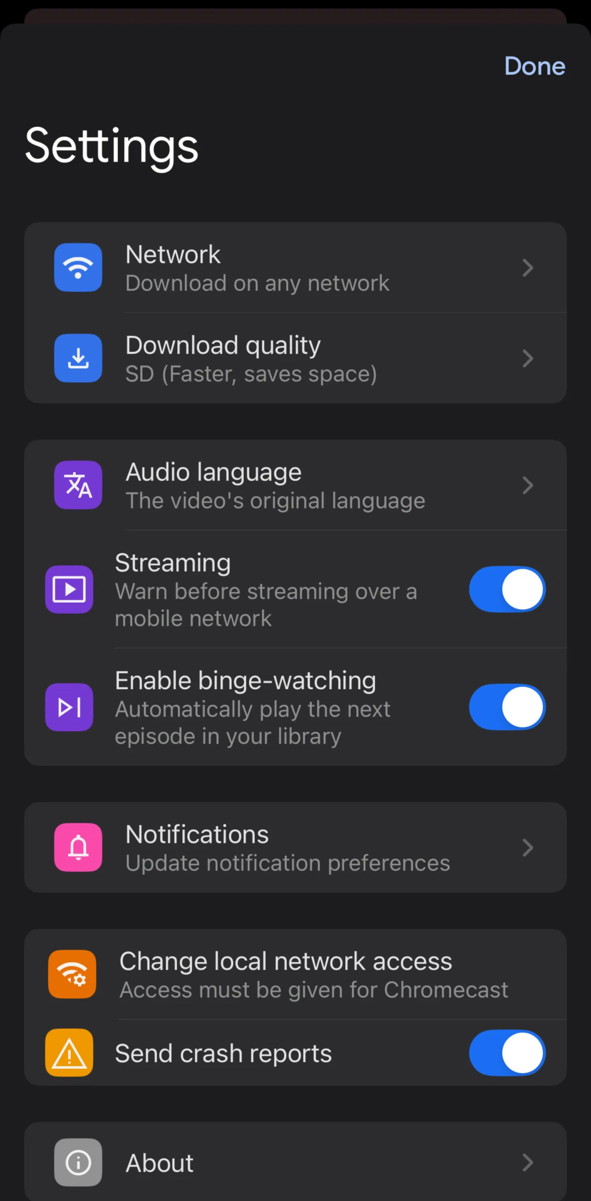 Google TV Screen screen in the Turning off notifications flow