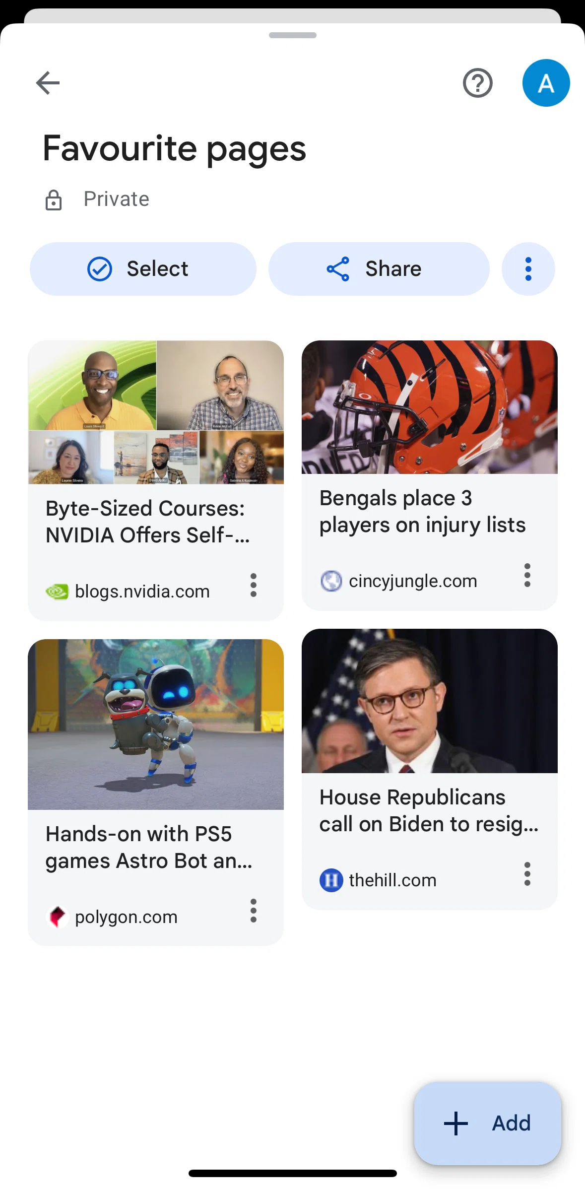Google Screen screen in the Adding a link flow