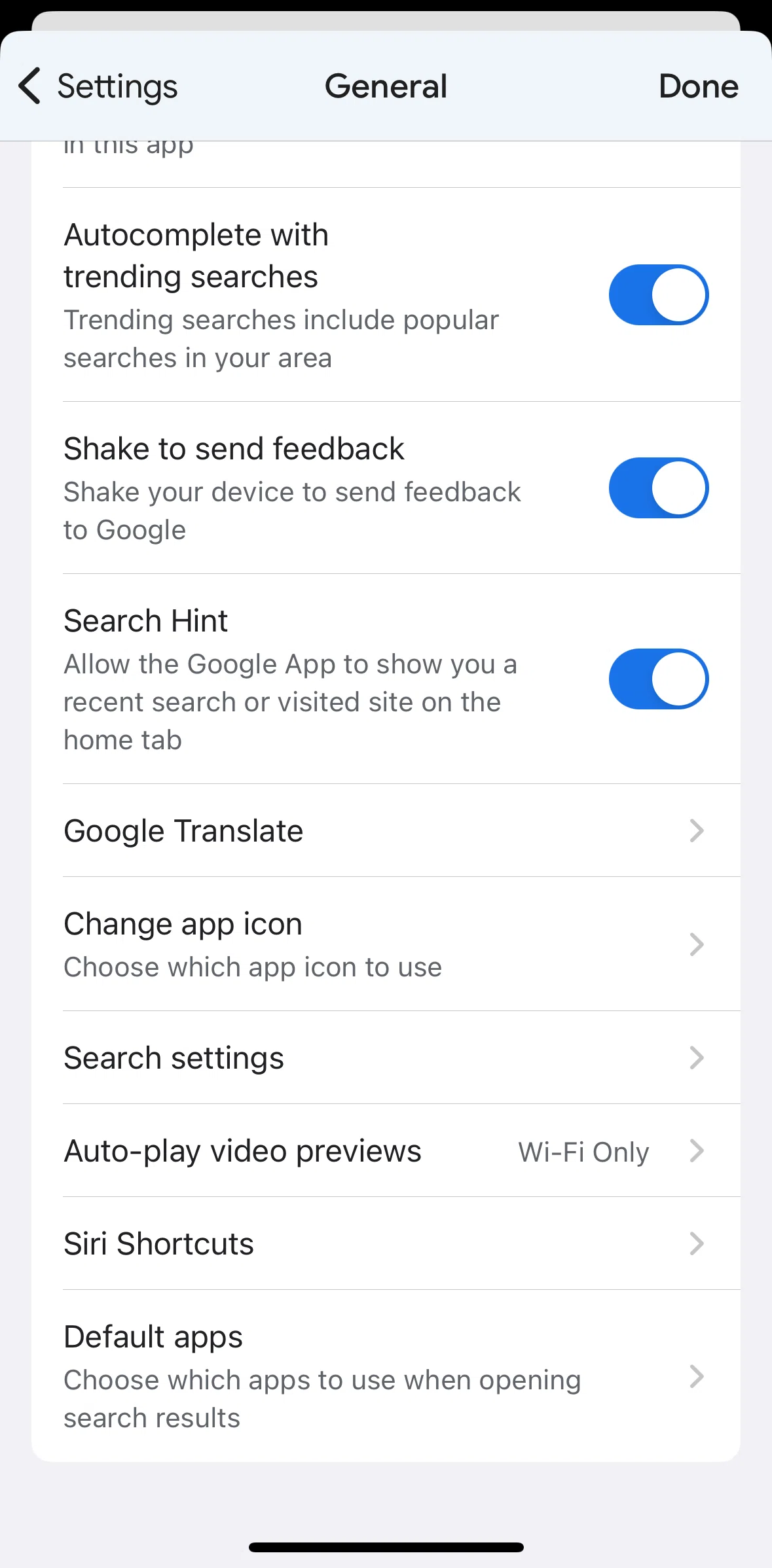 Google Screen screen in the Default apps flow