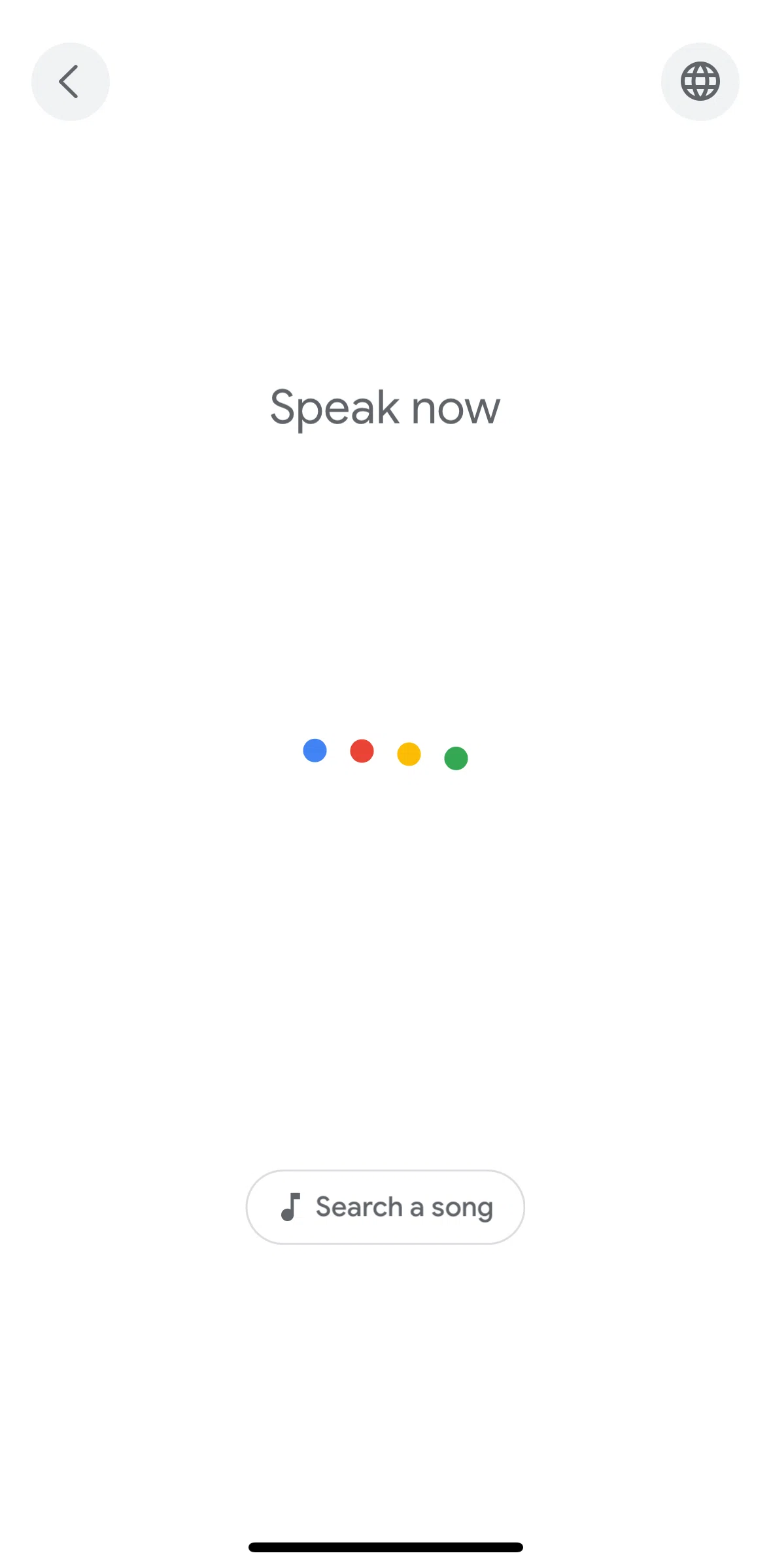 Google Screen screen in the Searching a song flow