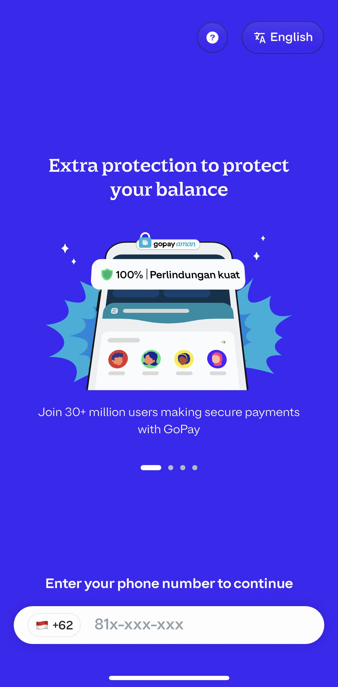 GoPay Screen screen in the Logging in flow