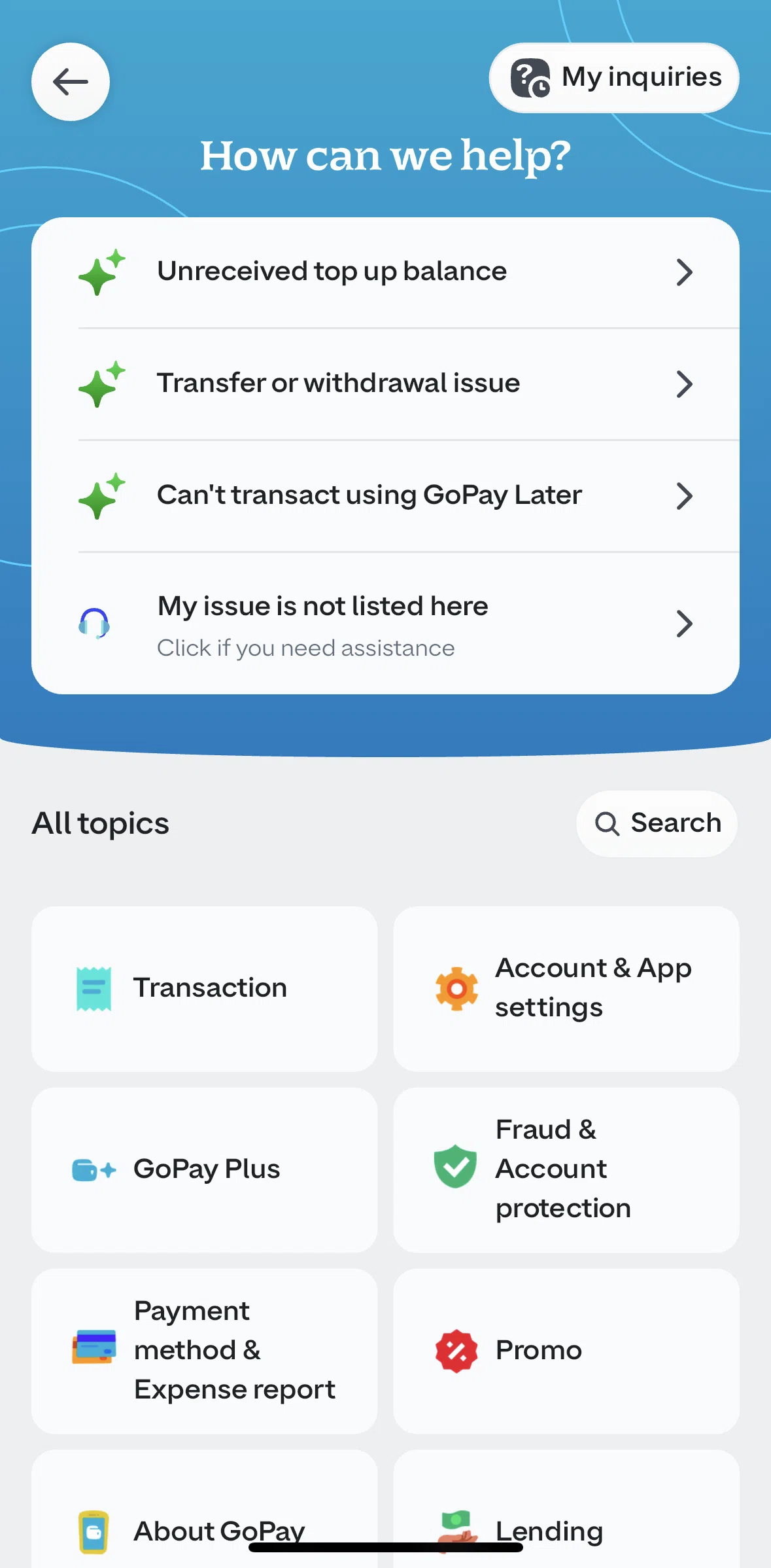 GoPay Screen screen in the Topic detail flow