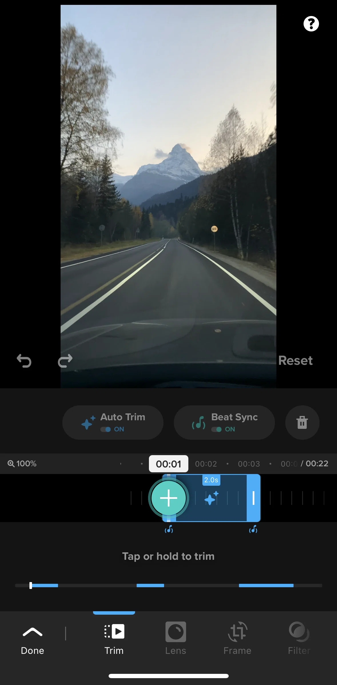 GoPro Quik Screen screen in the Changing clip ratio flow