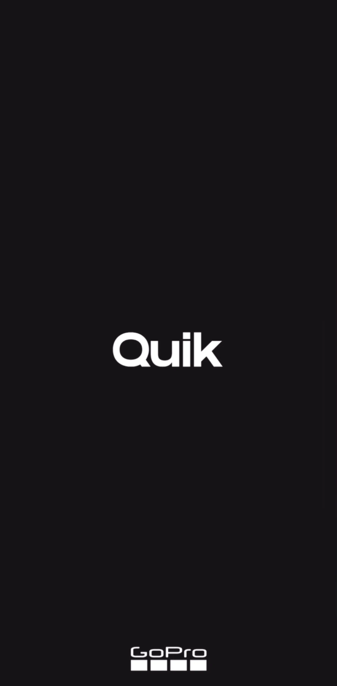 GoPro Quik Screen screen in the Onboarding flow