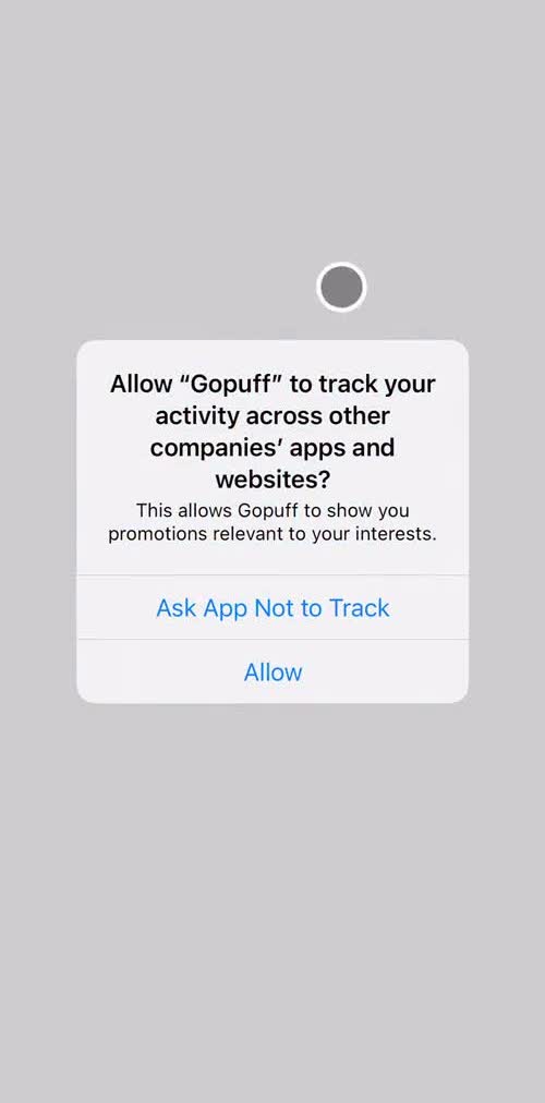 Gopuff Enable tracking screen in the Onboarding flow
