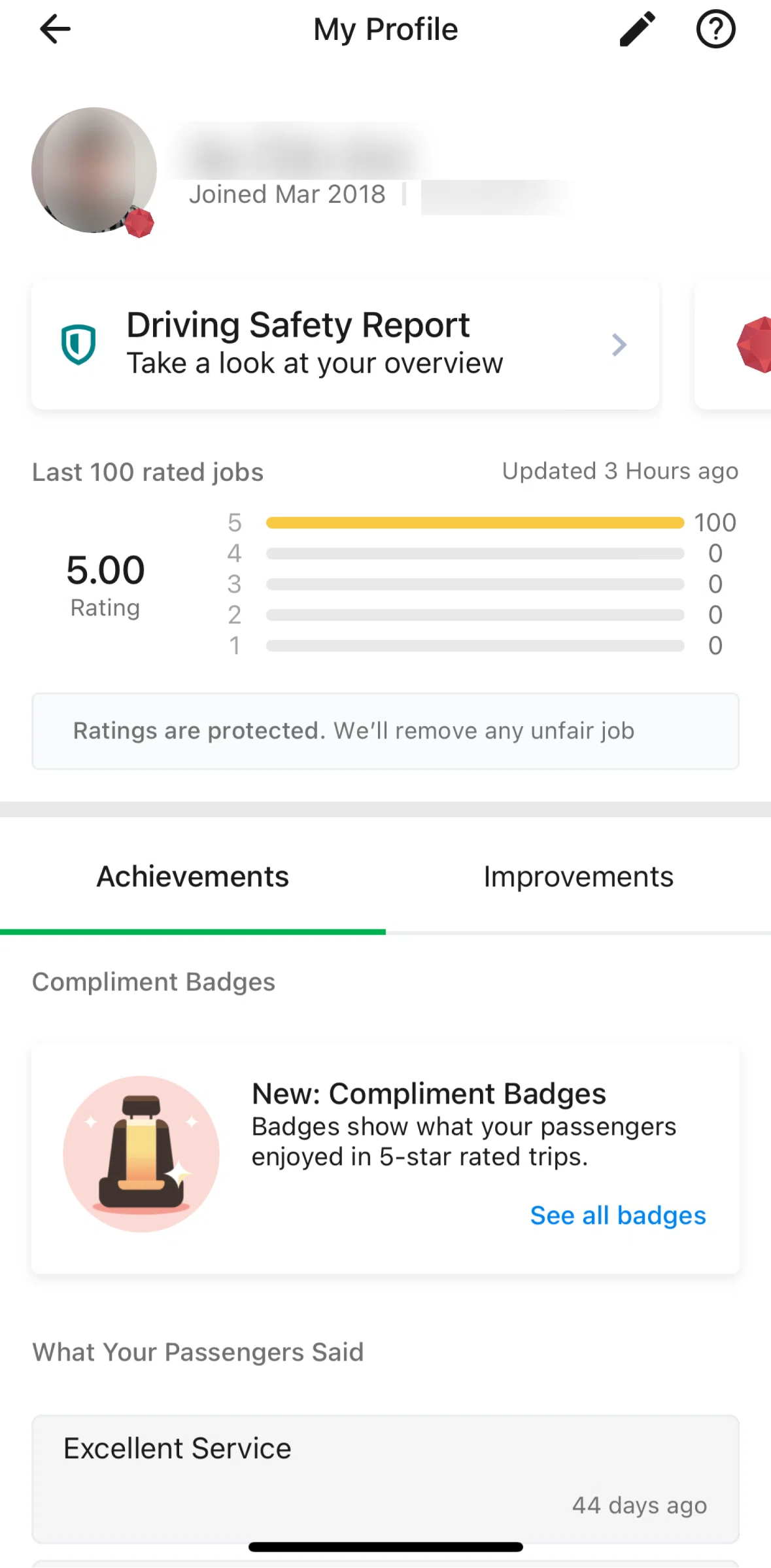 Grab Driver Screen screen in the Badges flow