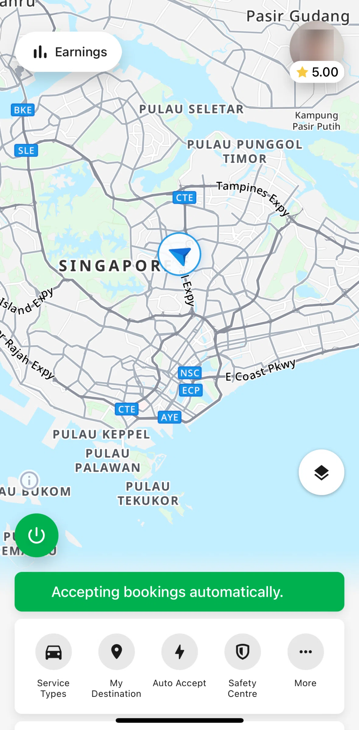 Grab Driver Screen screen in the Enabling job heatmap flow