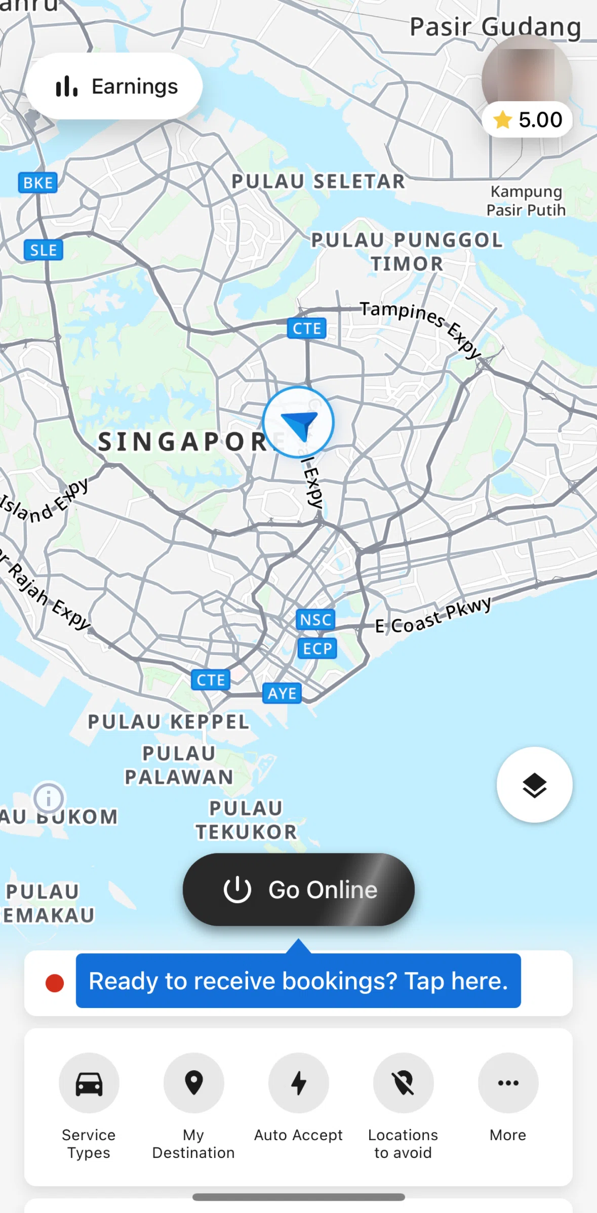Grab Driver Screen screen in the Home flow