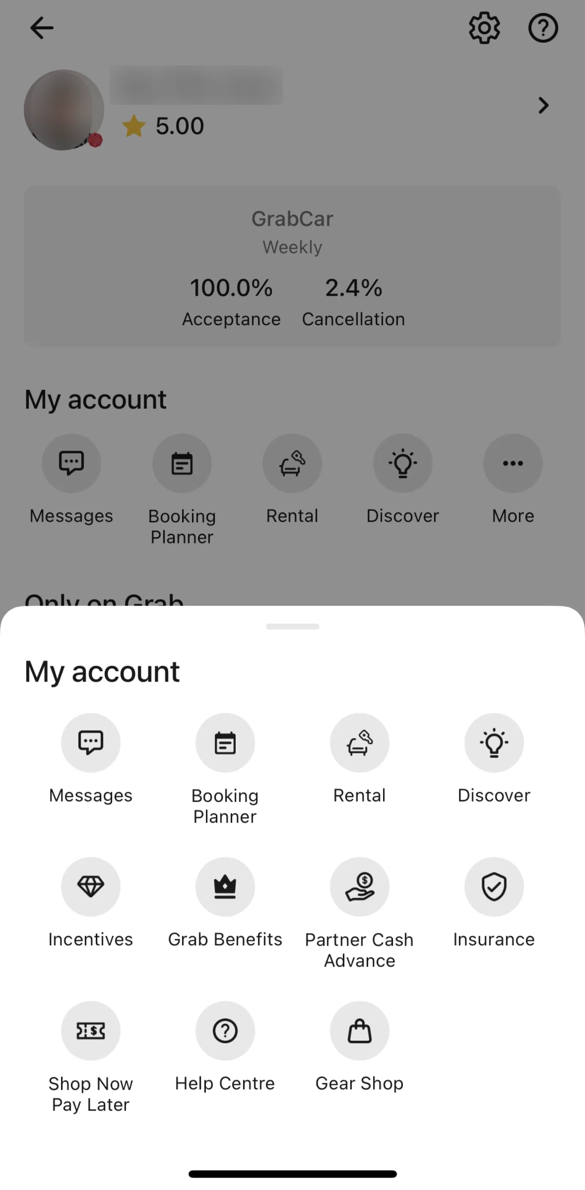 Grab Driver Screen screen in the Incentives flow