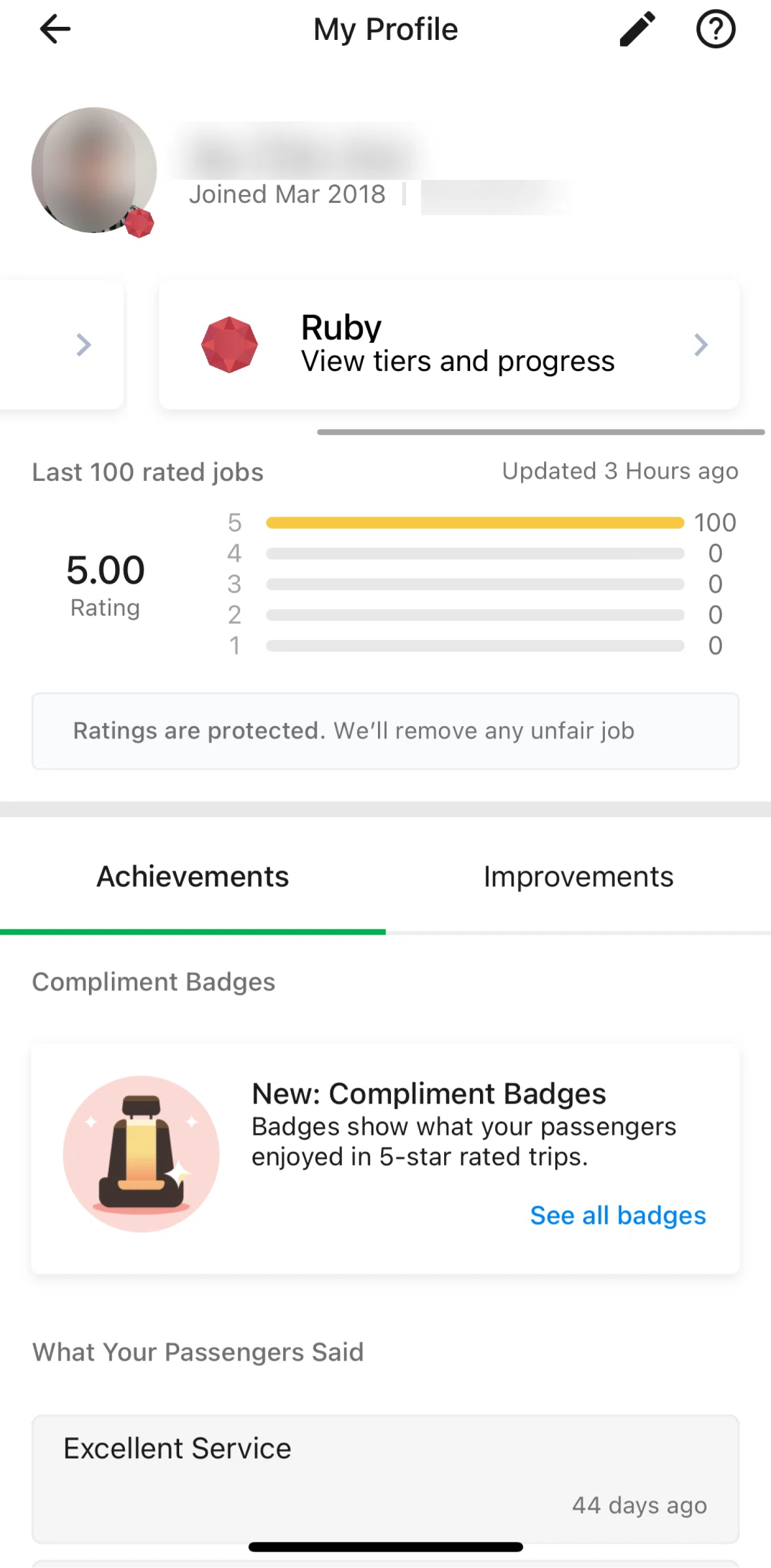 Grab Driver Screen screen in the Tiers and progress flow