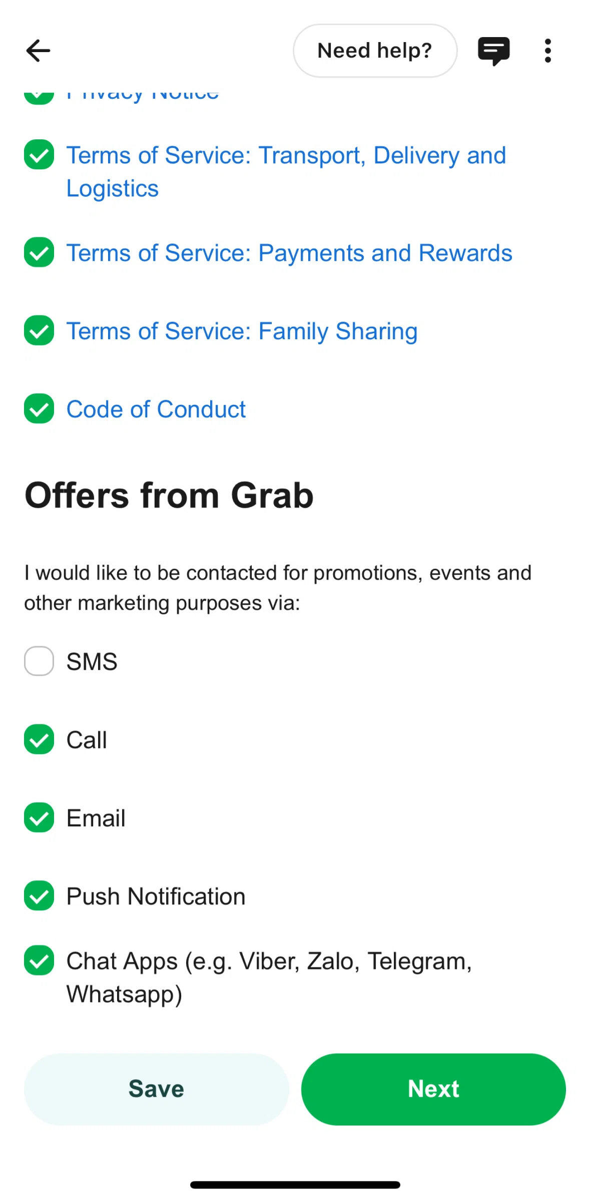 Grab Driver Screen screen in the Verifying vehicle details flow