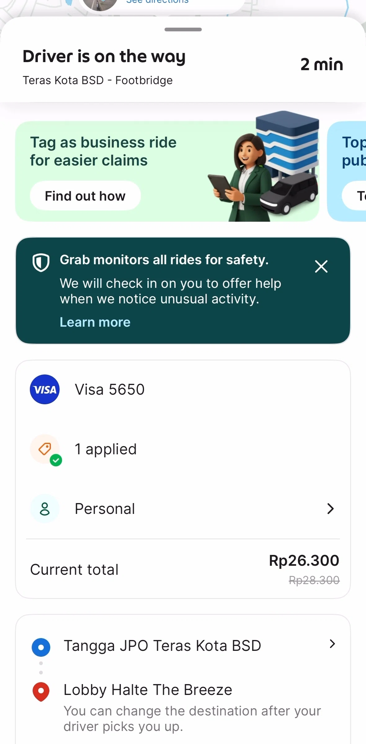 Grab Screen 1 screen in the Choose profile flow