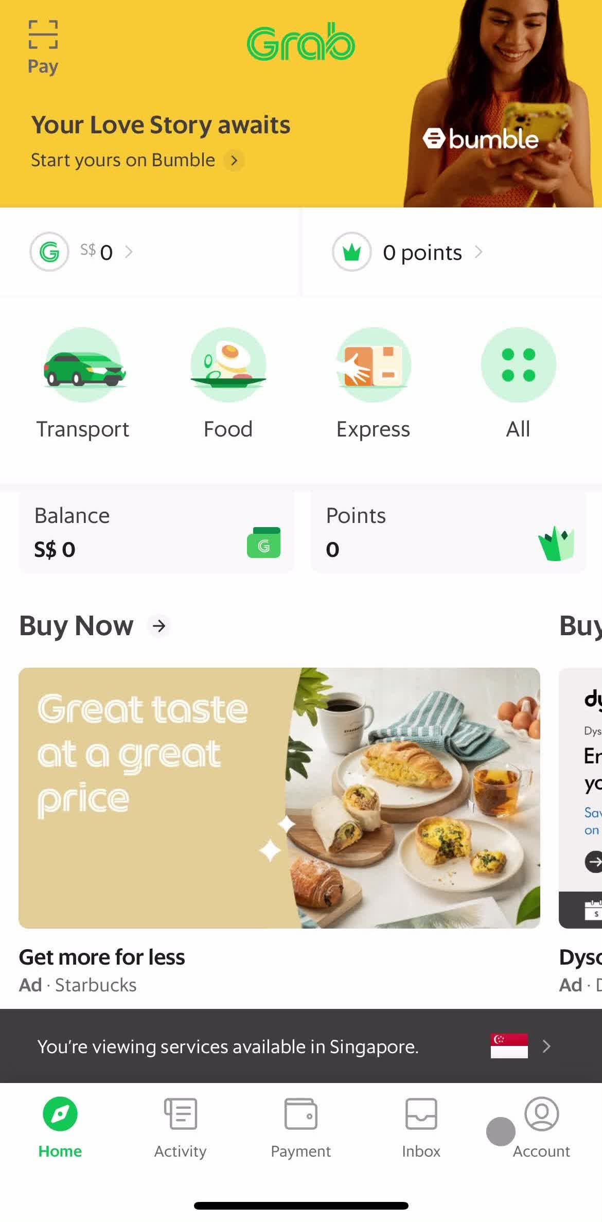 Grab Home screen in the Help Center flow