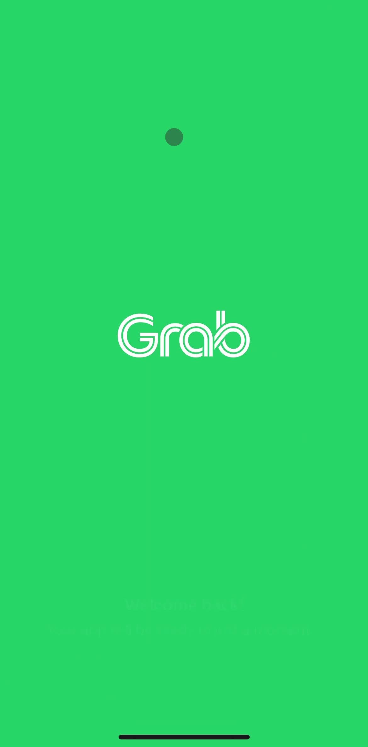 Grab Splash screen screen in the Onboarding flow