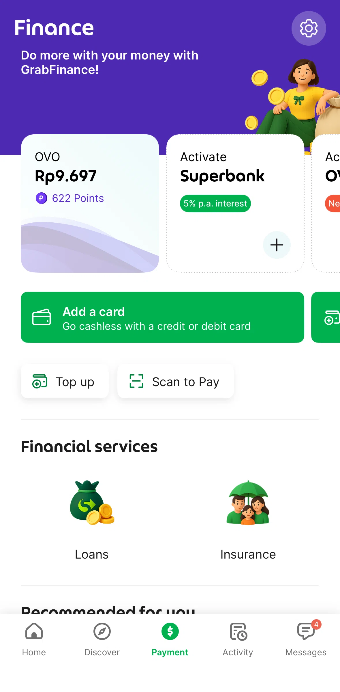Grab Screen 1 screen in the Payment methods flow