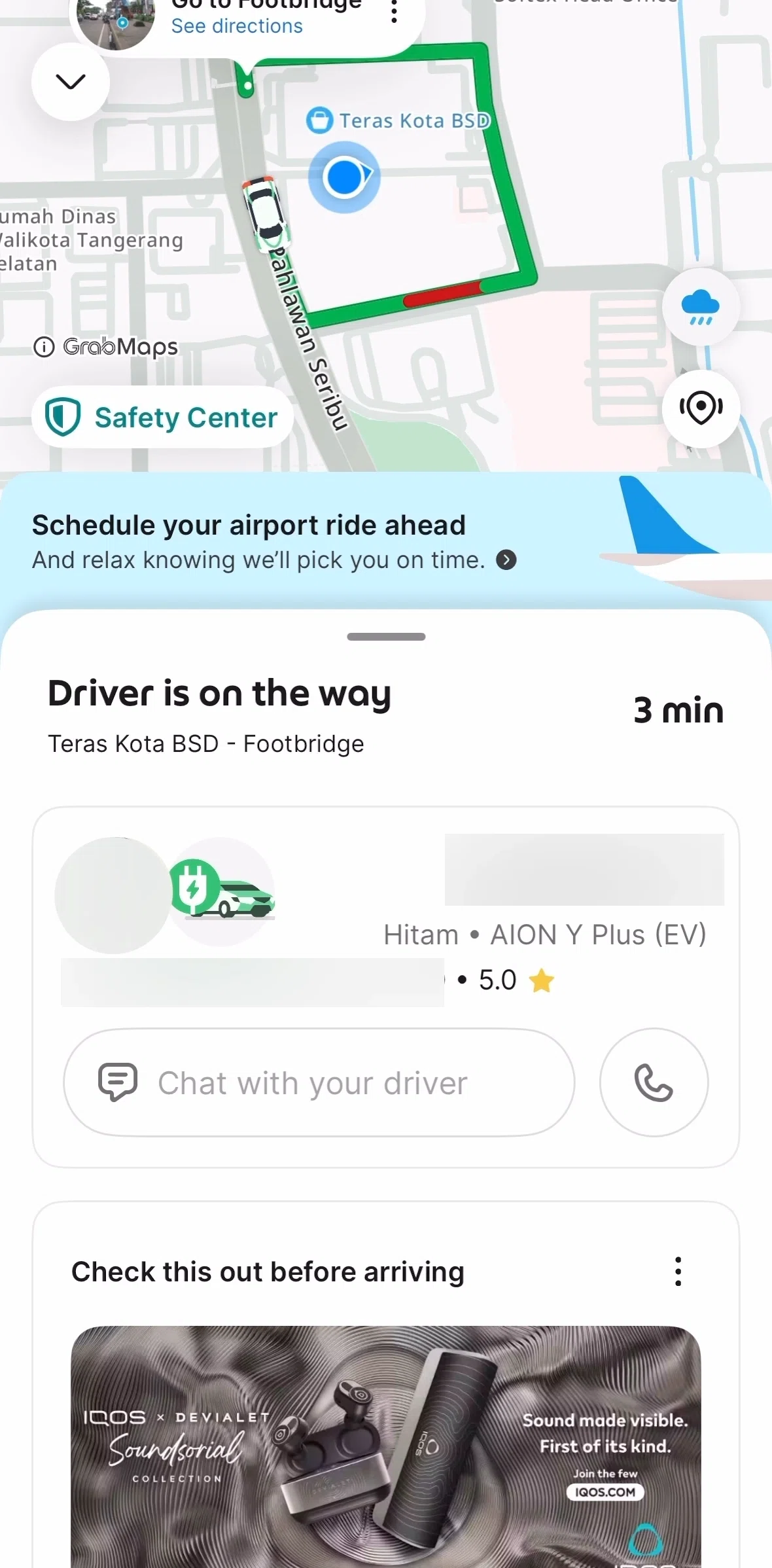 Grab Screen 1 screen in the Pickup point detail flow