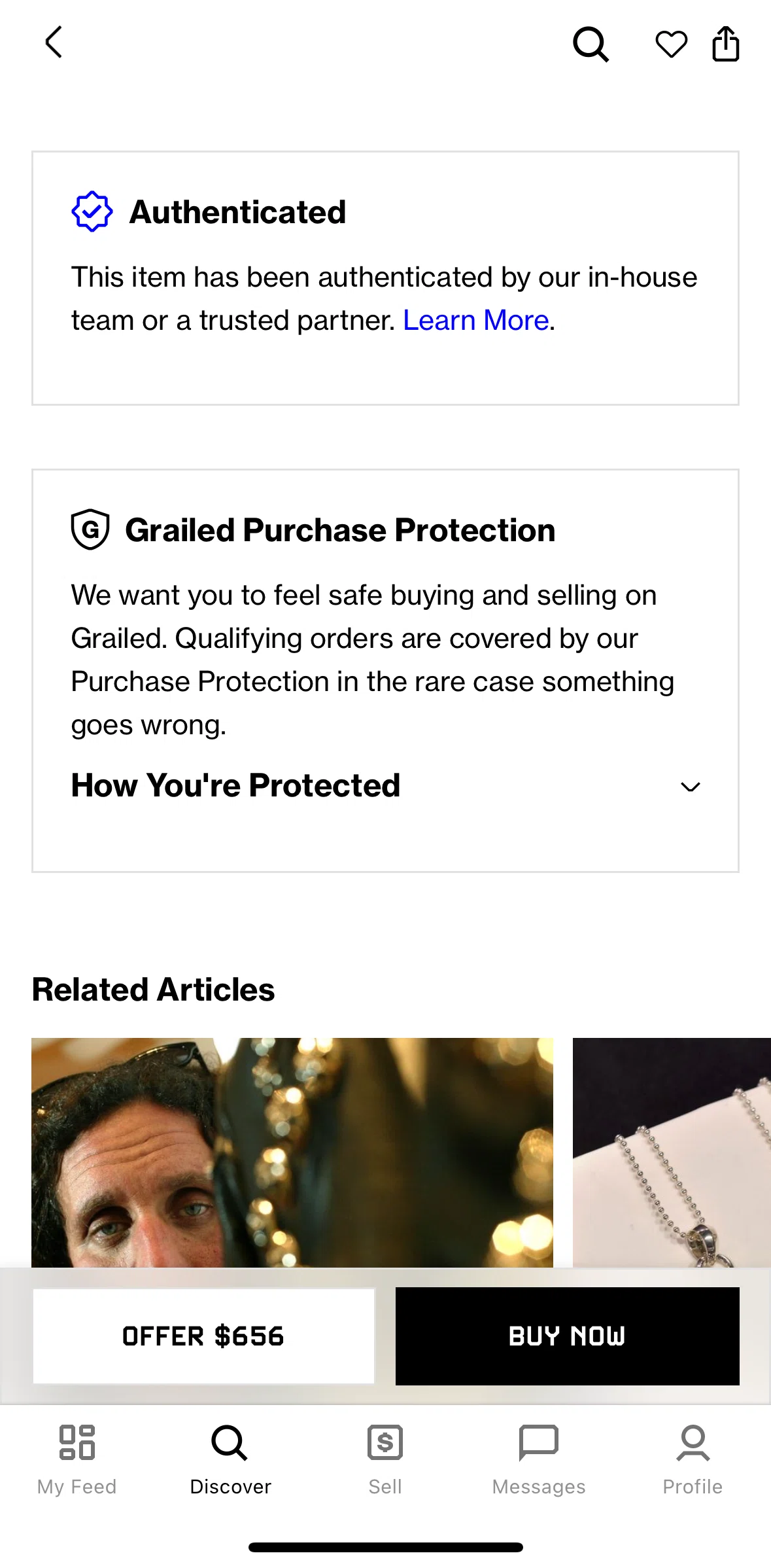 Grailed Screen screen in the Authentication flow