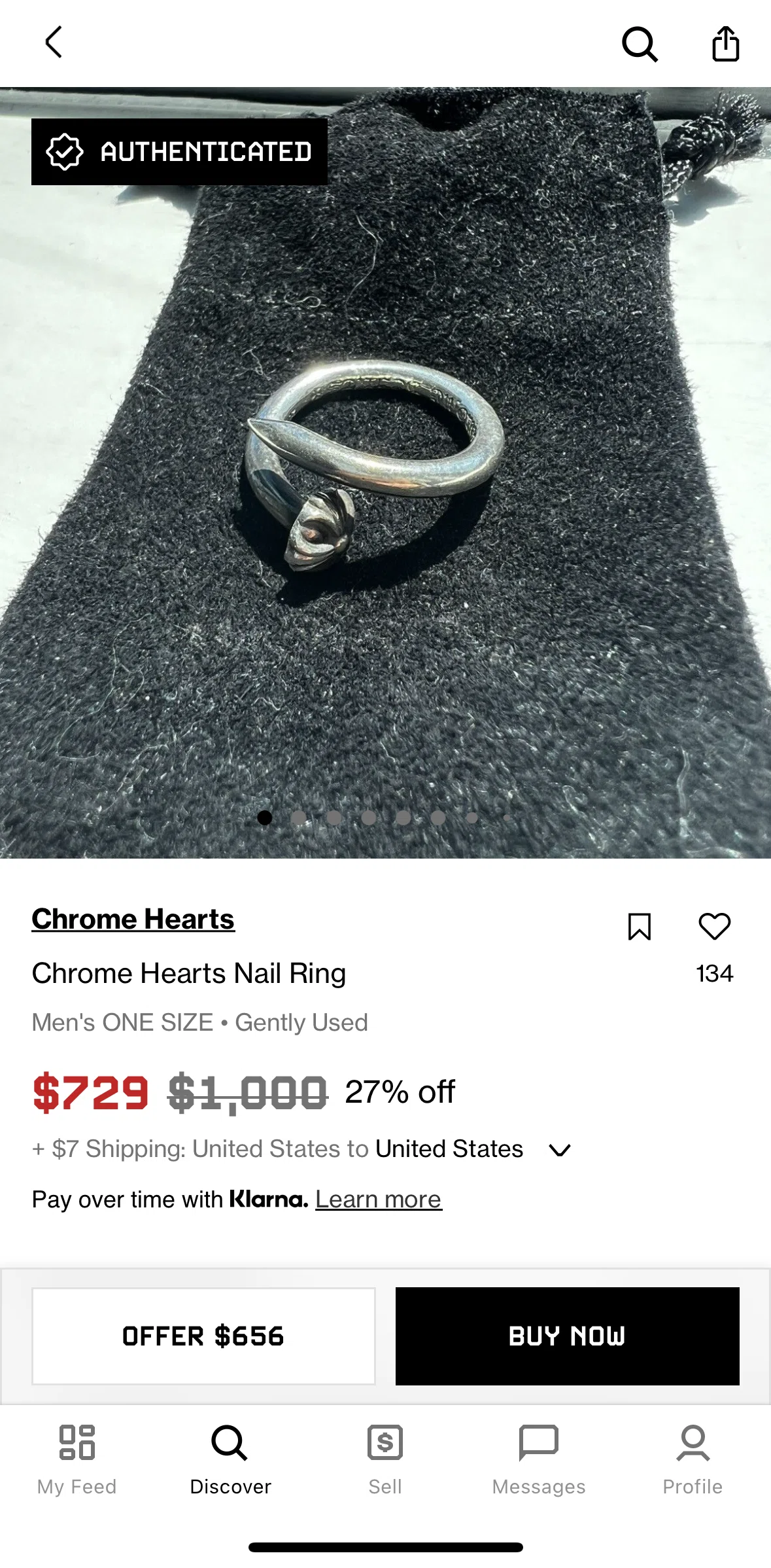 Grailed Screen screen in the Saving to collection flow