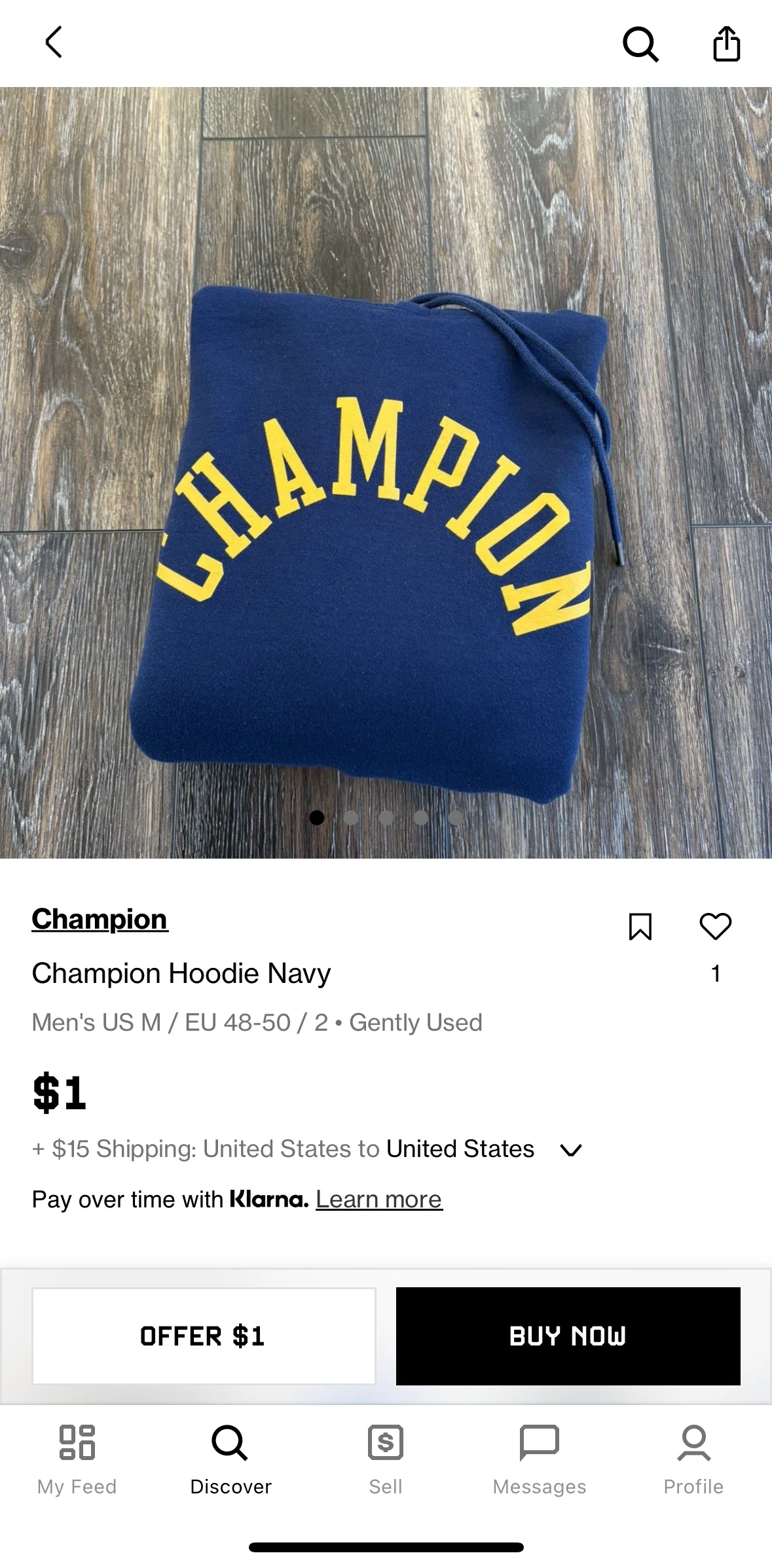 Grailed Screen screen in the Submitting an offer flow