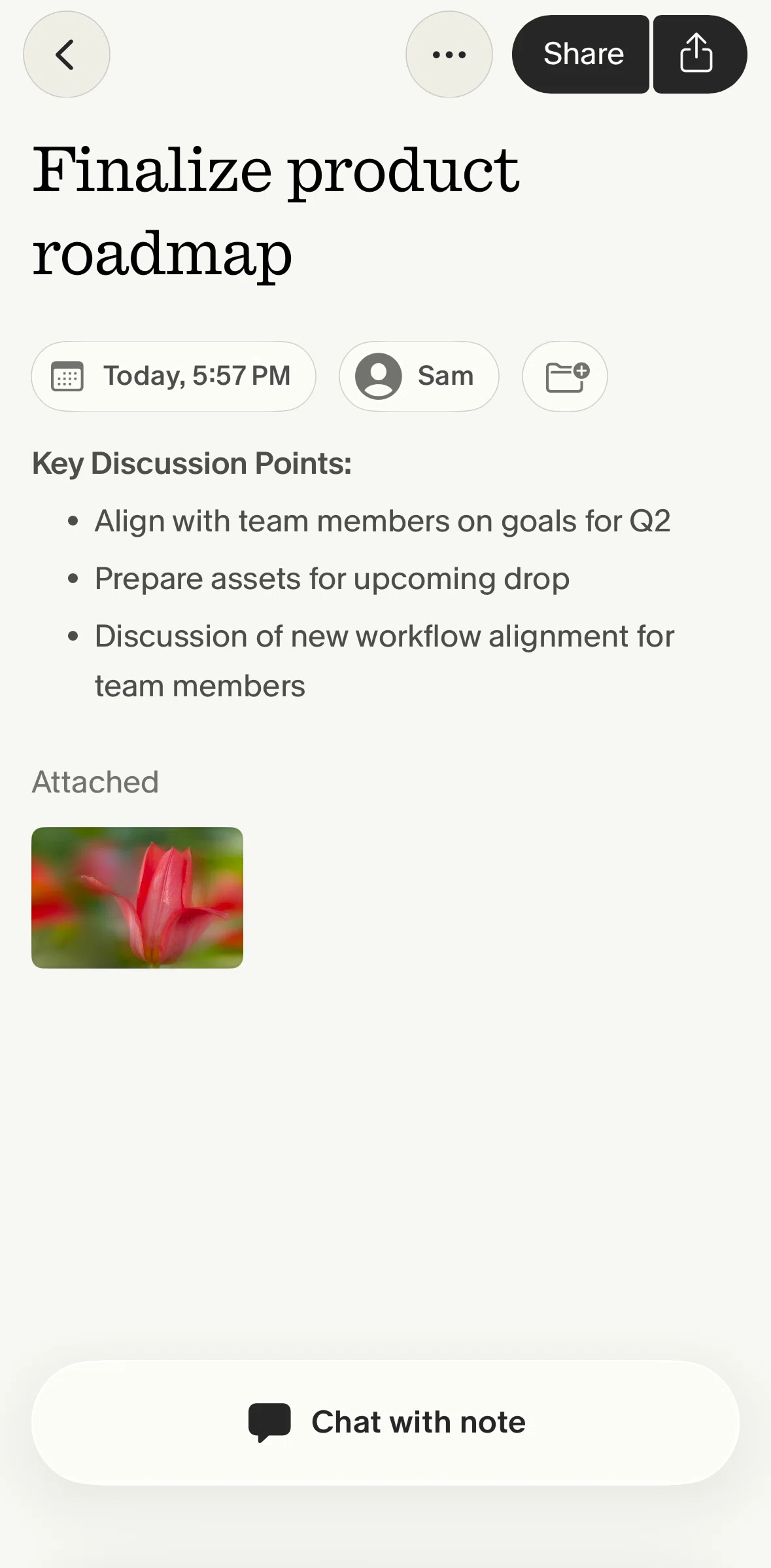 Granola Screen screen in the Adding to a folder flow
