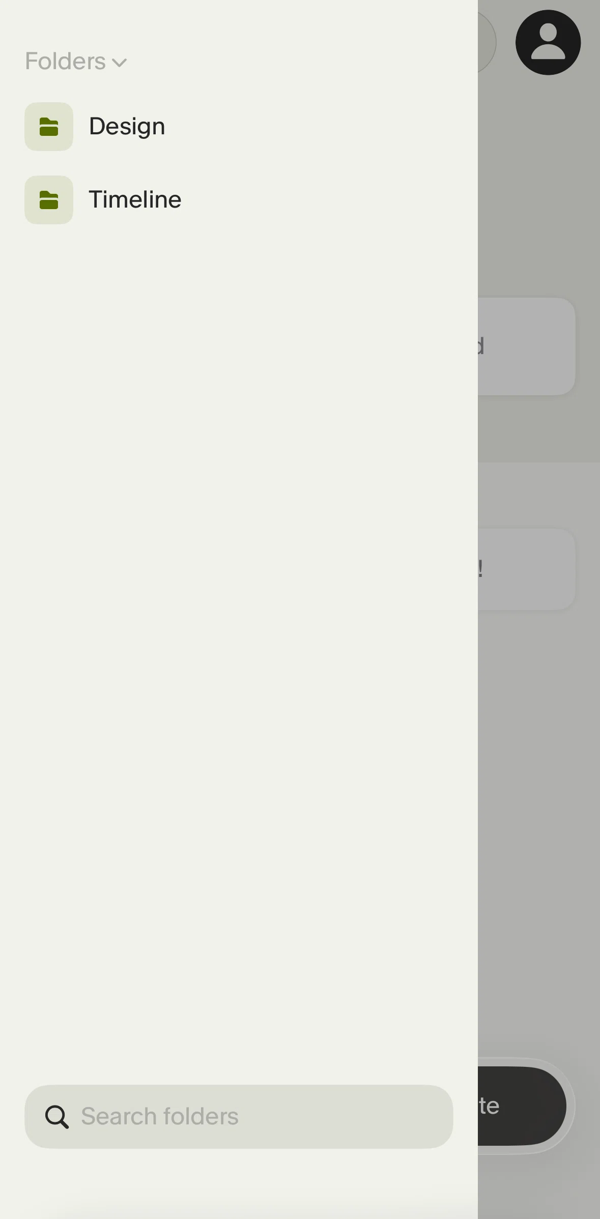 Granola Screen screen in the Folder detail flow