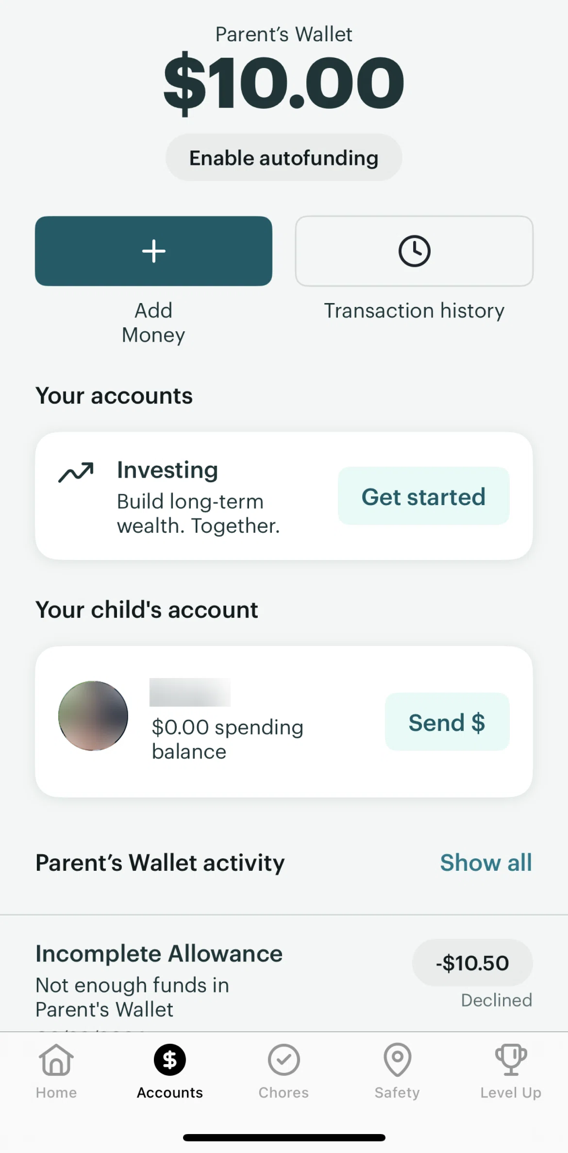 Greenlight Screen screen in the Add money flow