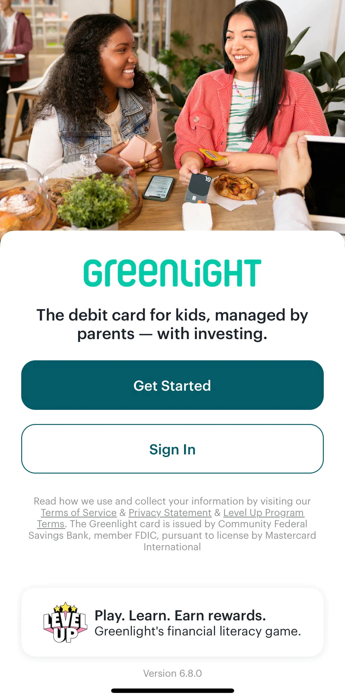 Greenlight Screen screen in the Logging in flow