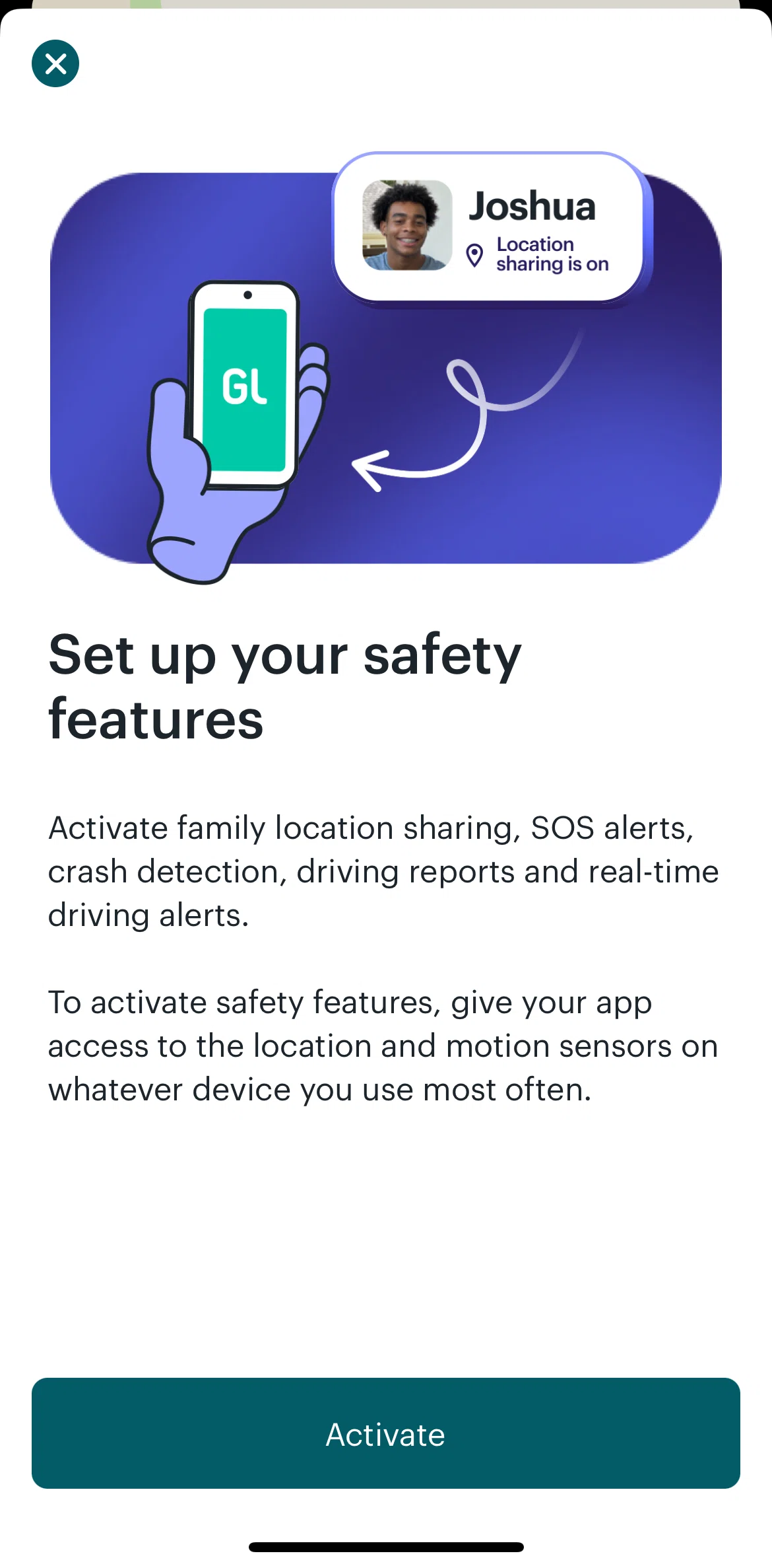 Greenlight Screen screen in the Setting up safety features flow