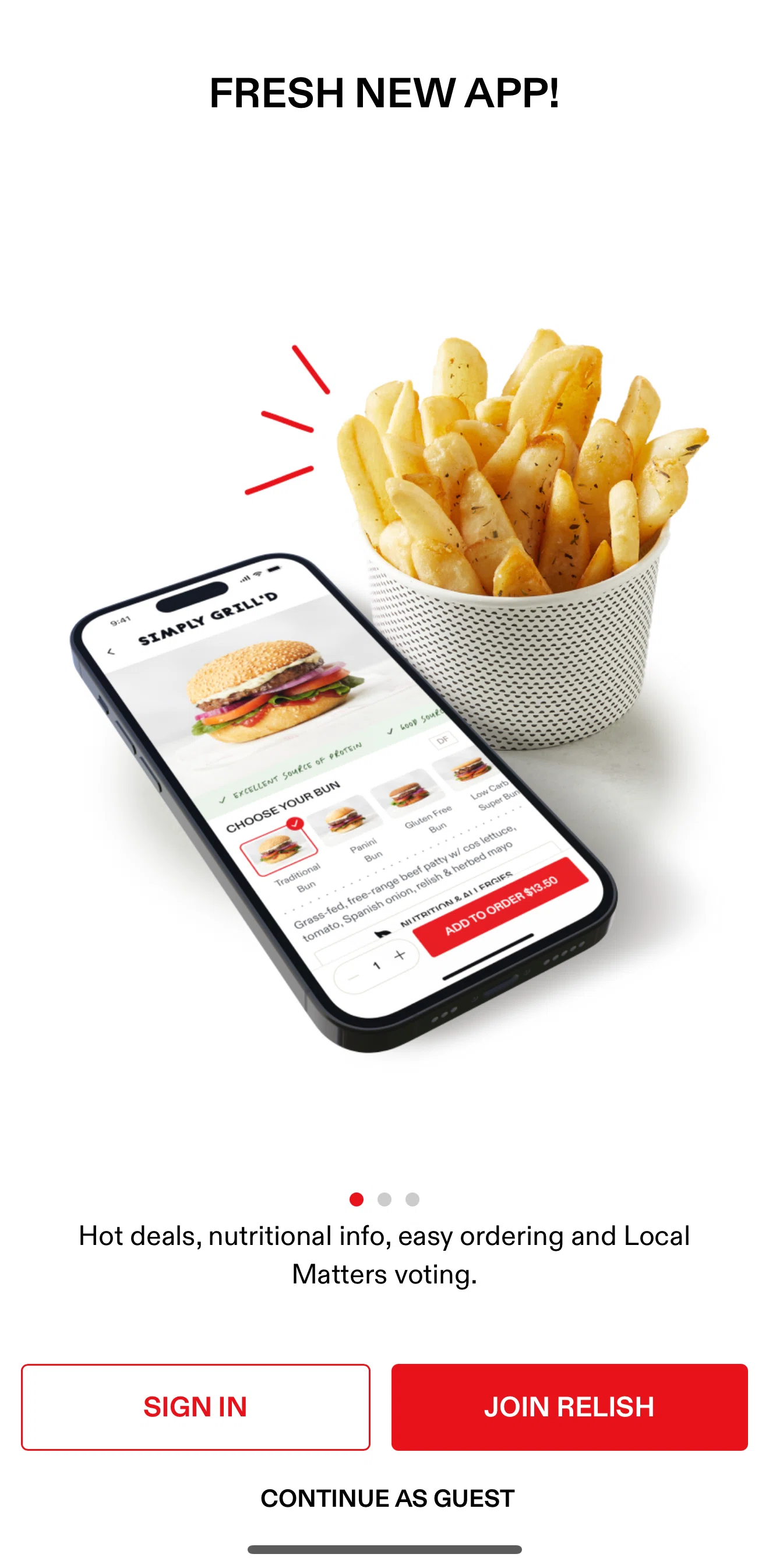 Grill'd Screen screen in the Logging in flow