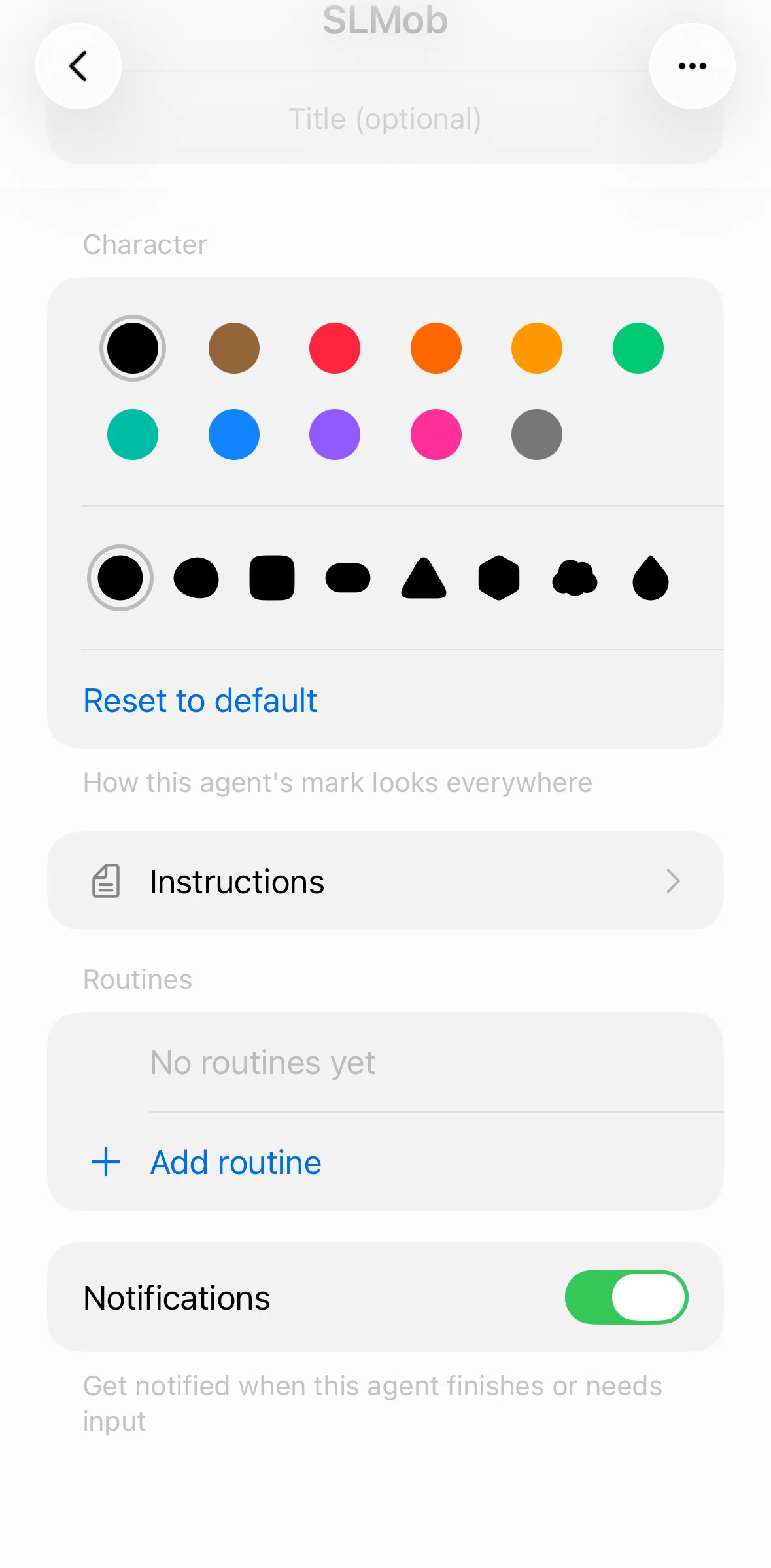 Grok Bot Screen screen in the Creating a routine flow