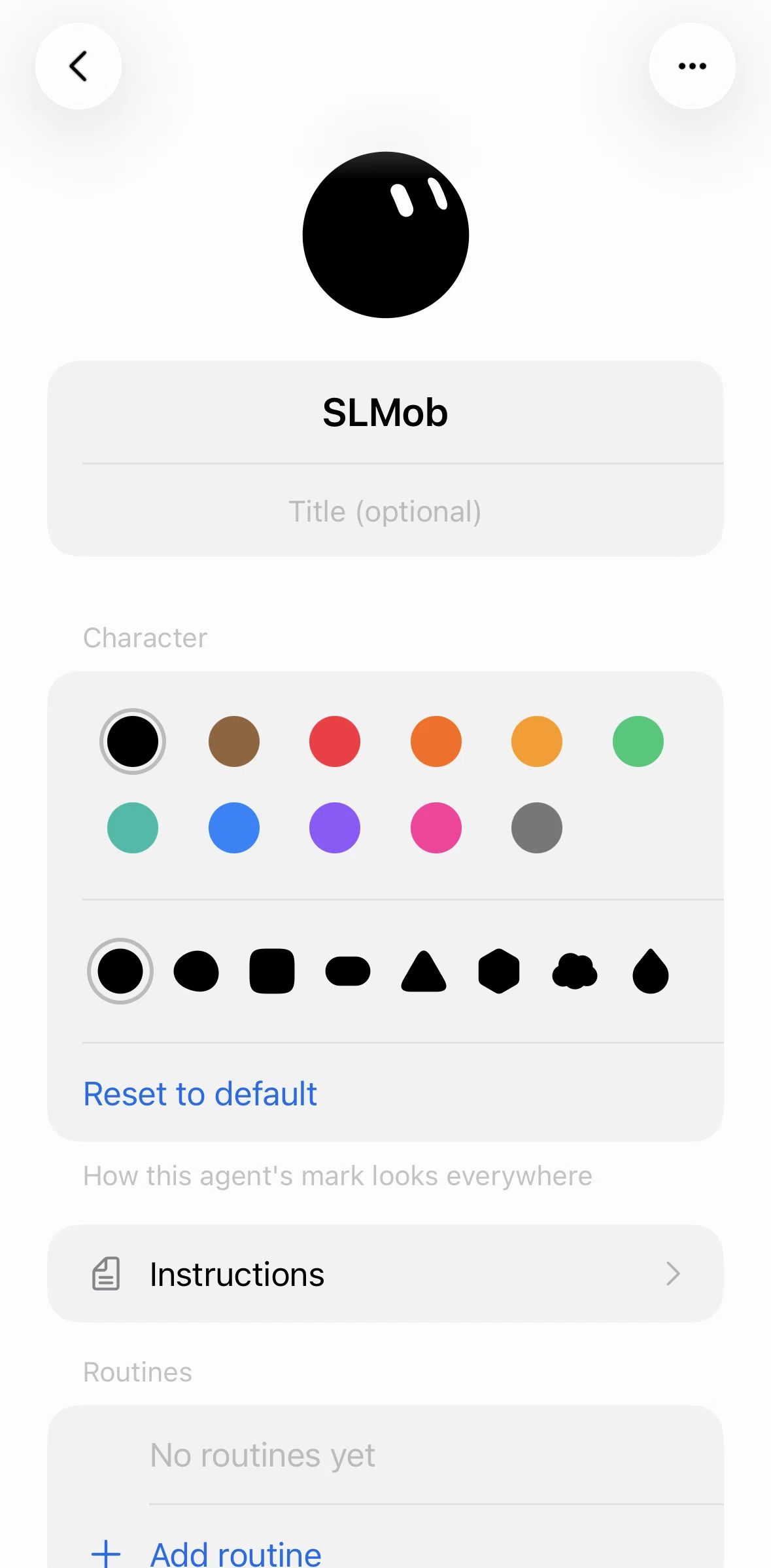 Grok Bot Screen screen in the Editing bot profile flow