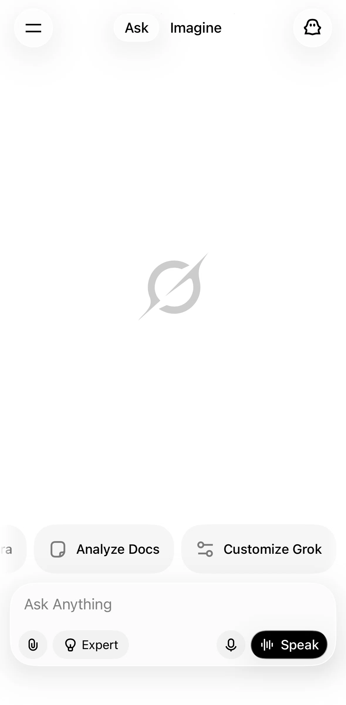 Grok Screen screen in the Asking a question (private chat) flow