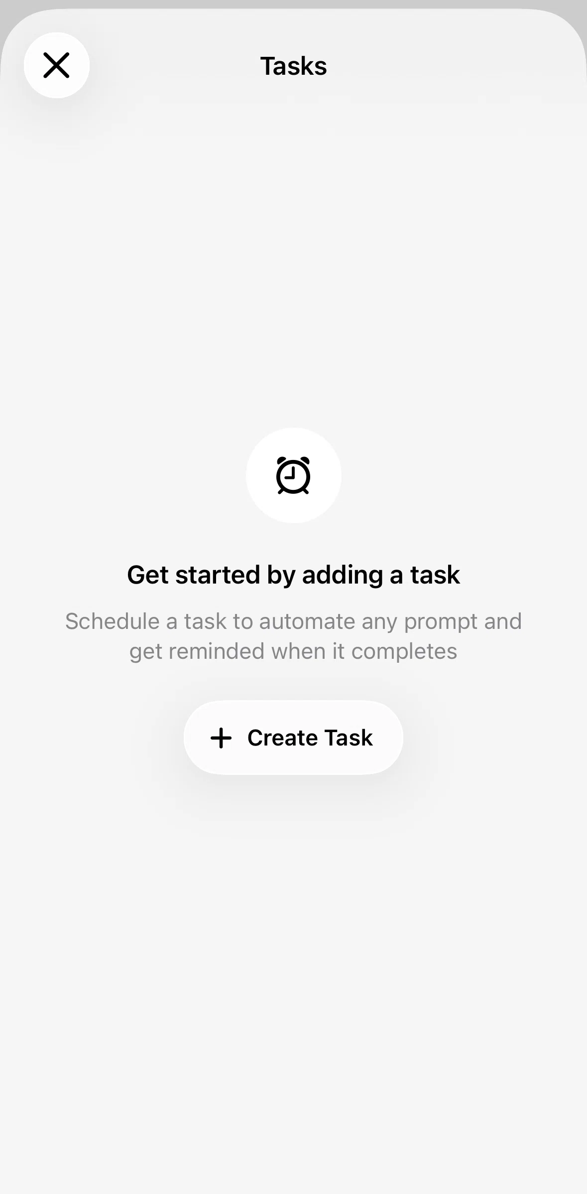 Grok Screen screen in the Creating a task flow