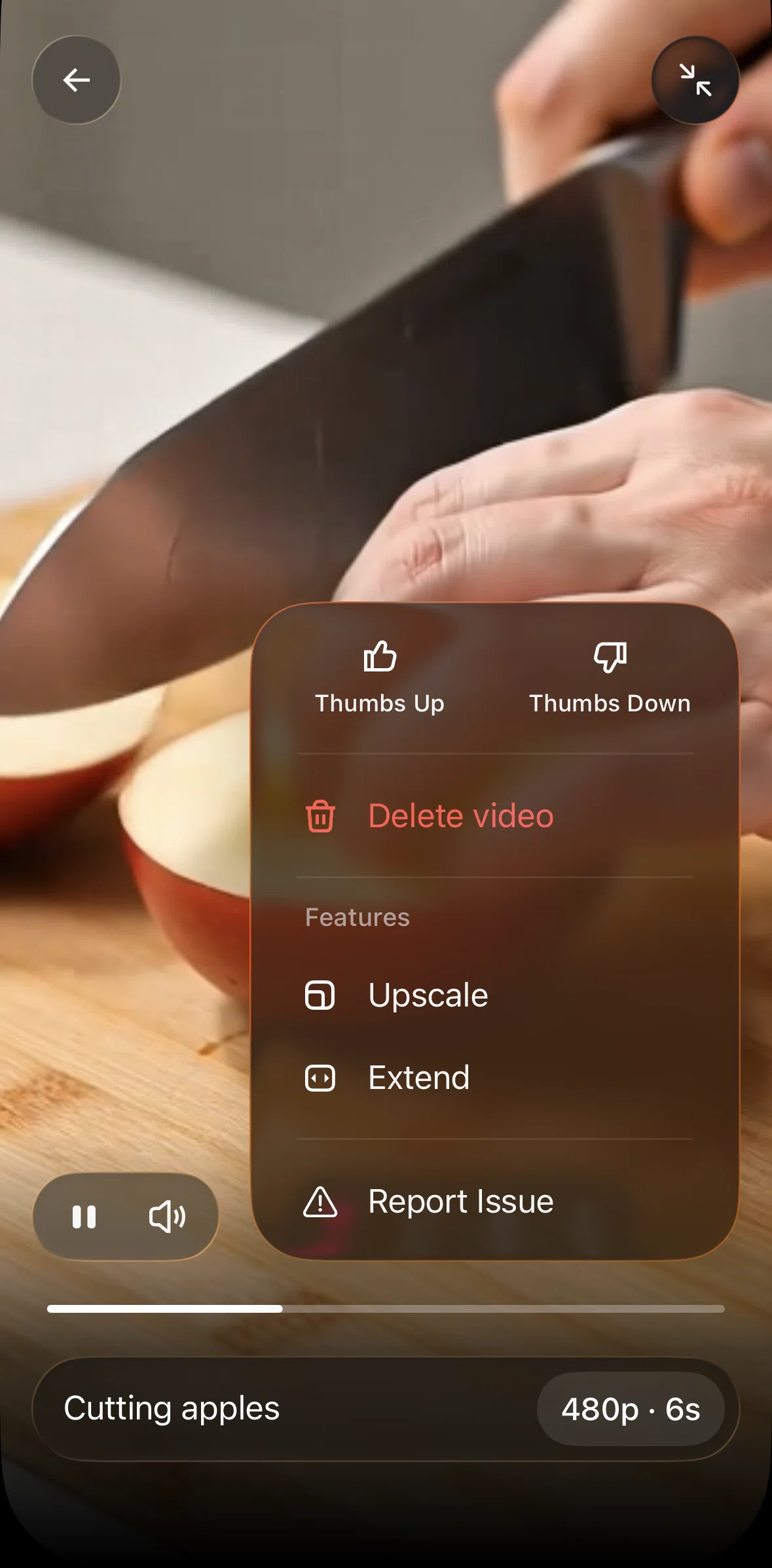 Grok Screen screen in the Deleting a video flow