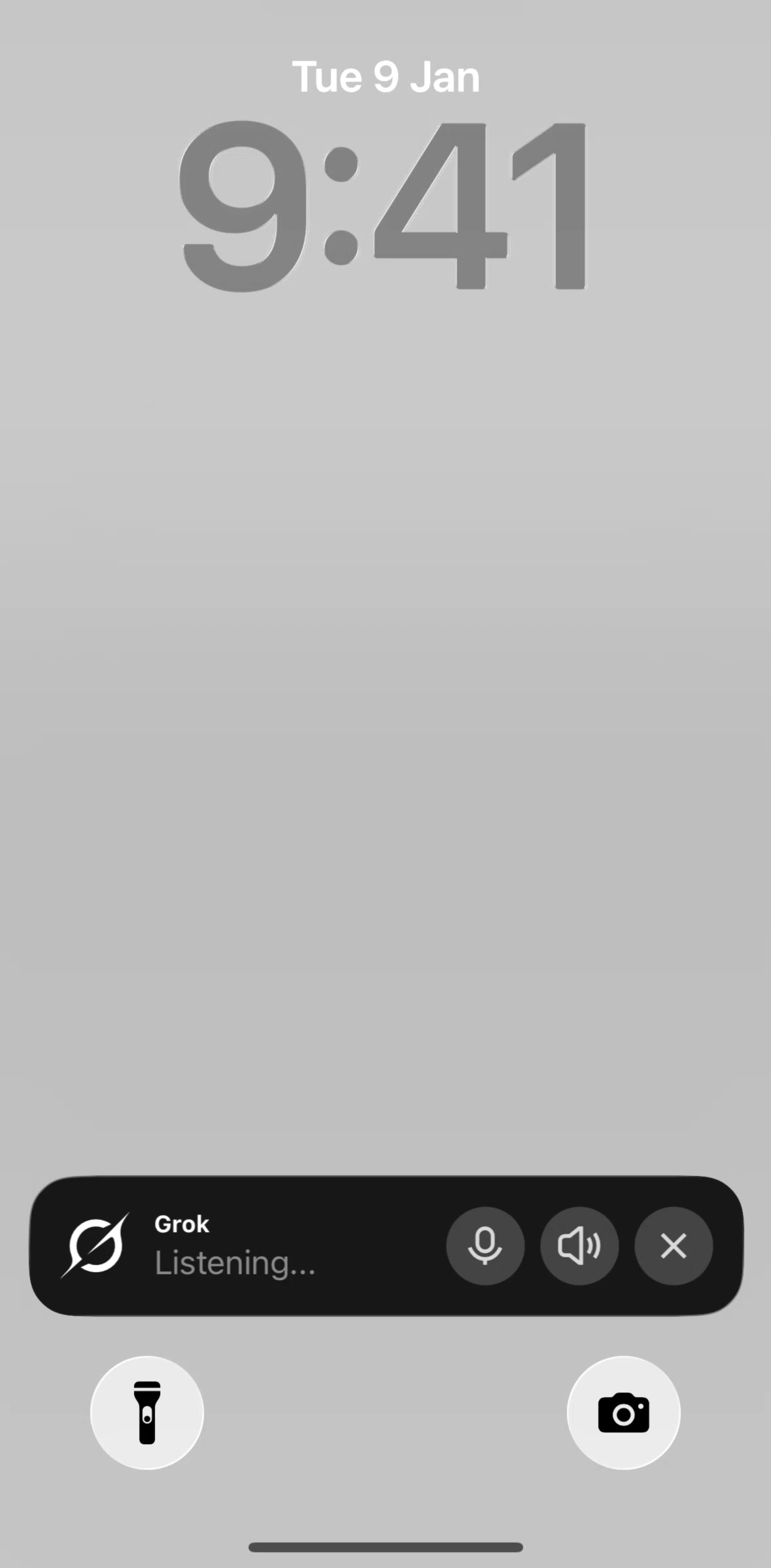 Grok Screen screen in the Live activities flow