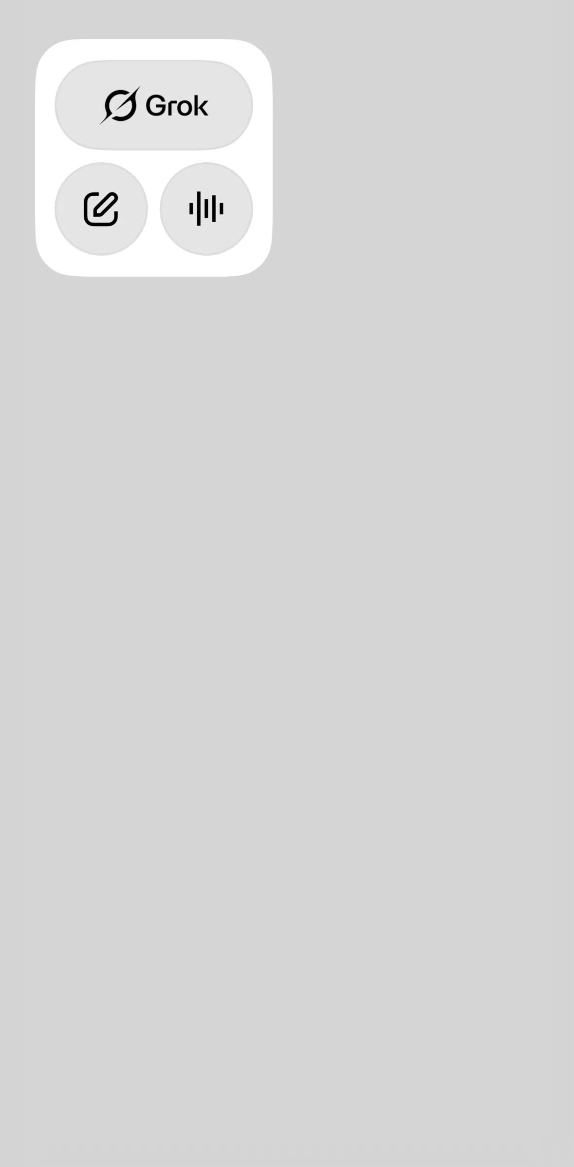 Grok Screen screen in the Widgets flow