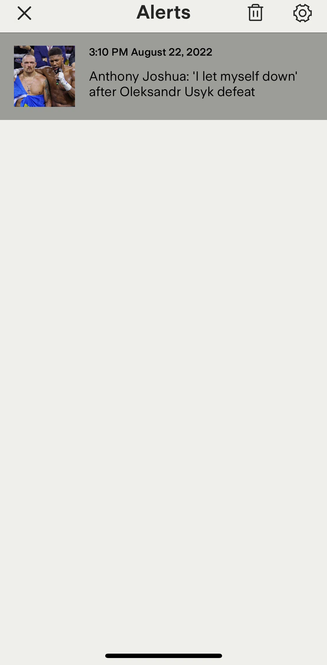 Ground News Screen screen in the Managing notifications flow