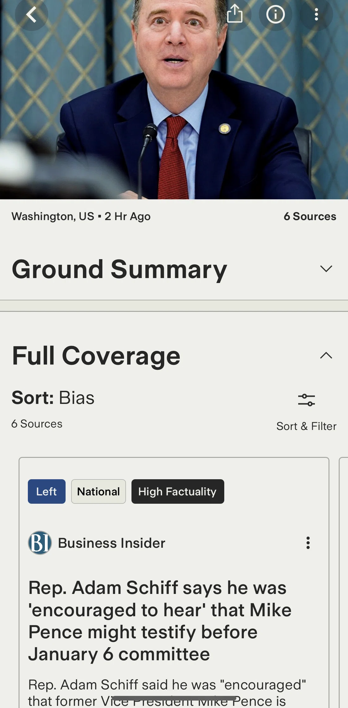 Ground News Screen screen in the Photo gallery flow