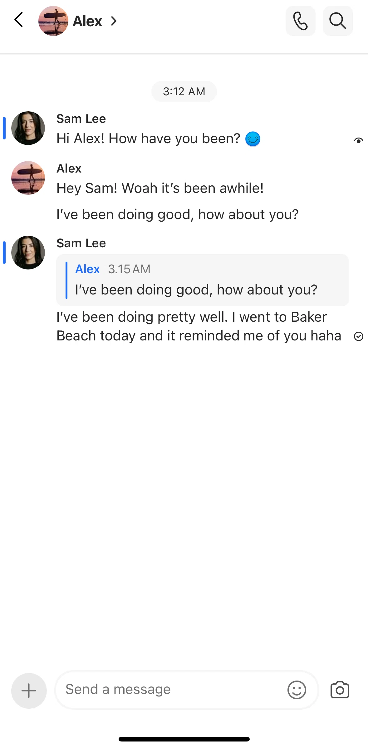 GroupMe Screen screen in the Chat details flow