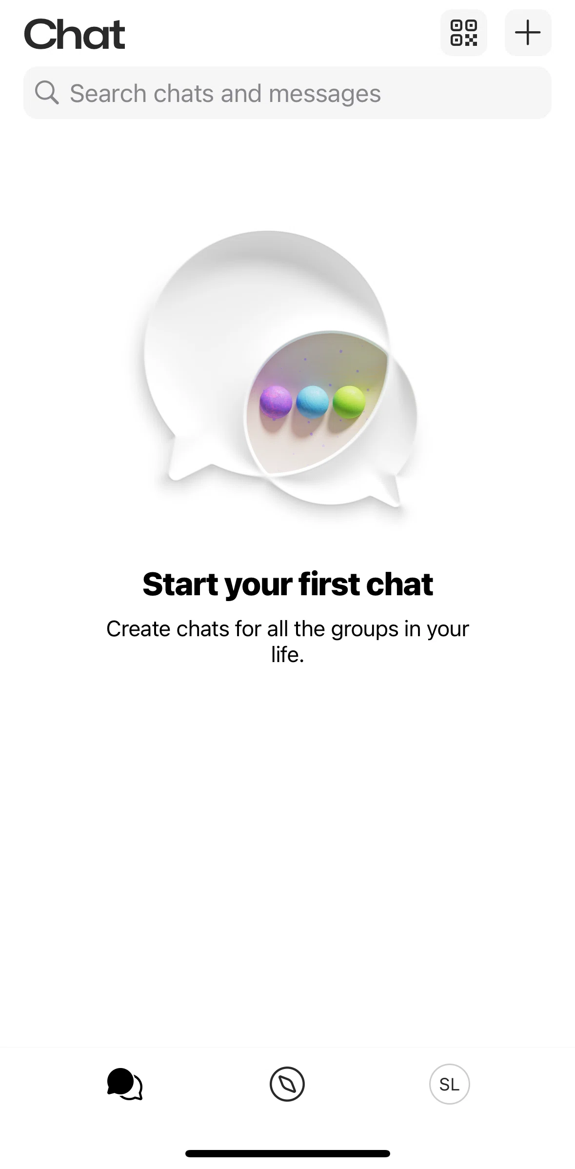 GroupMe Screen screen in the Creating a new group flow
