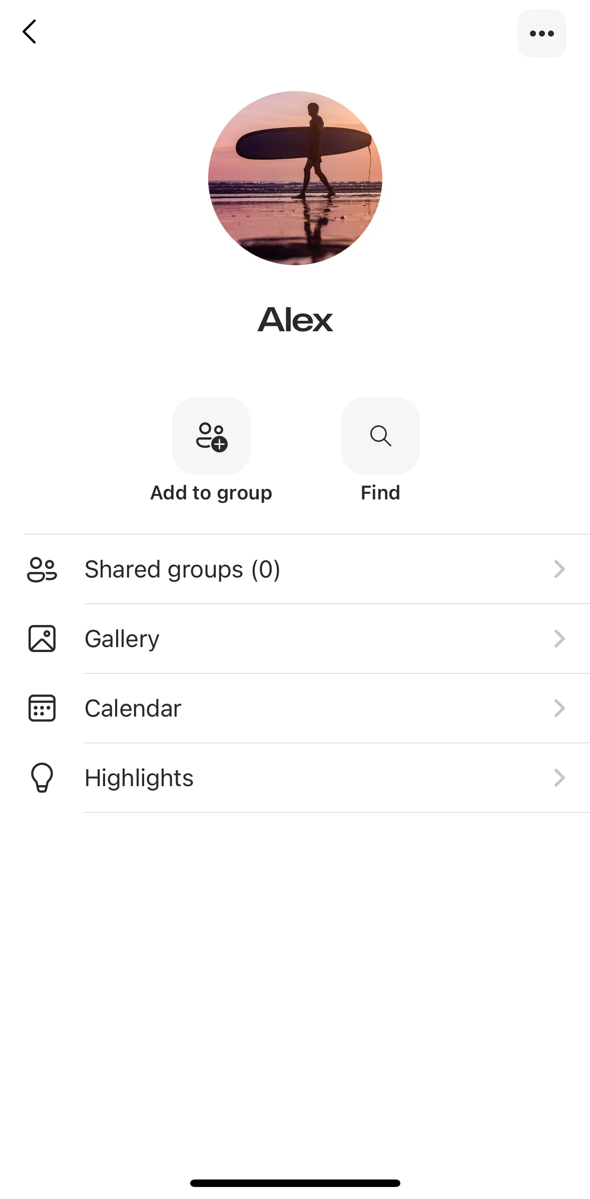 GroupMe Screen screen in the Highlights flow