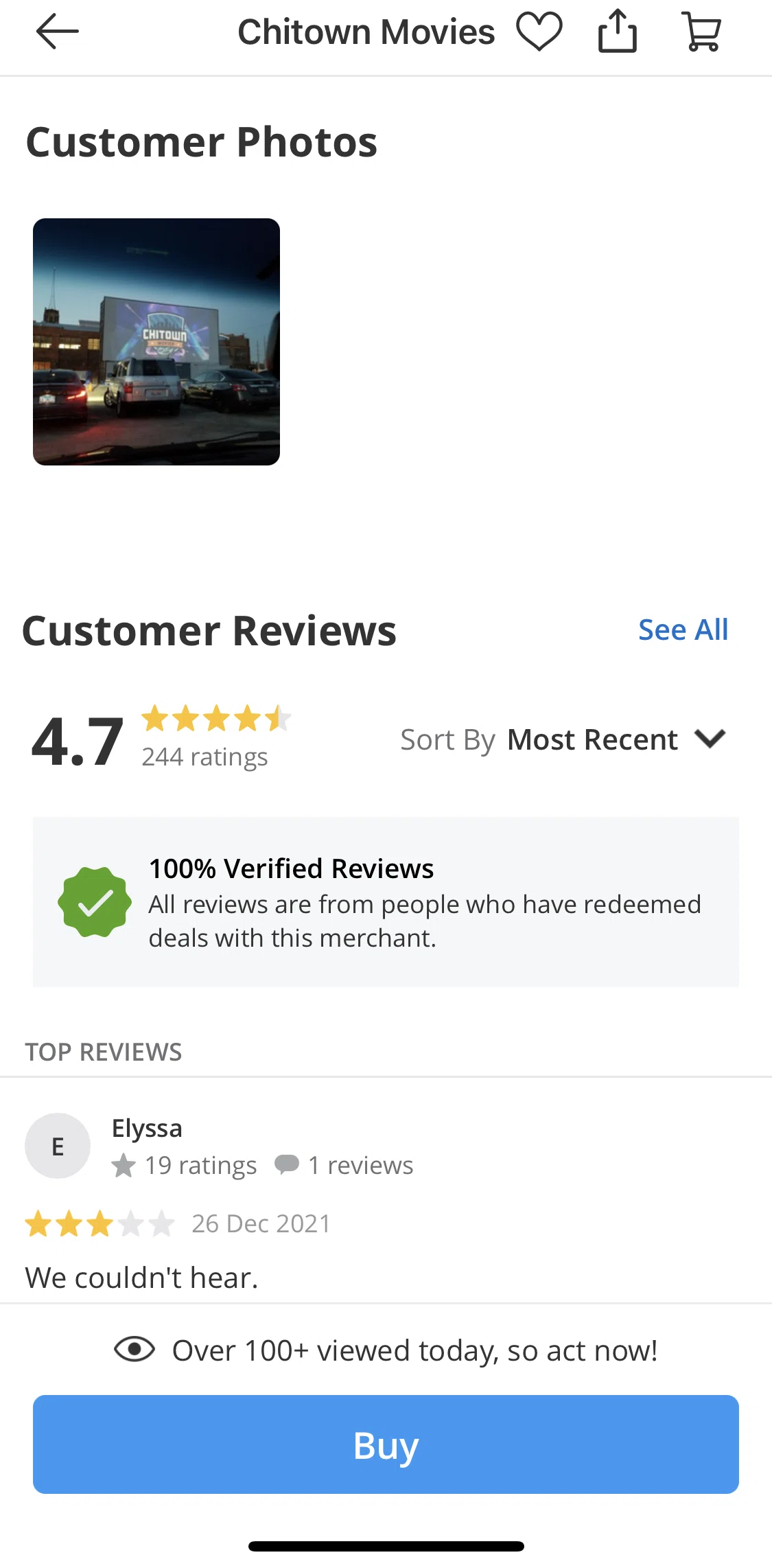 Groupon Screen screen in the Customer reviews flow