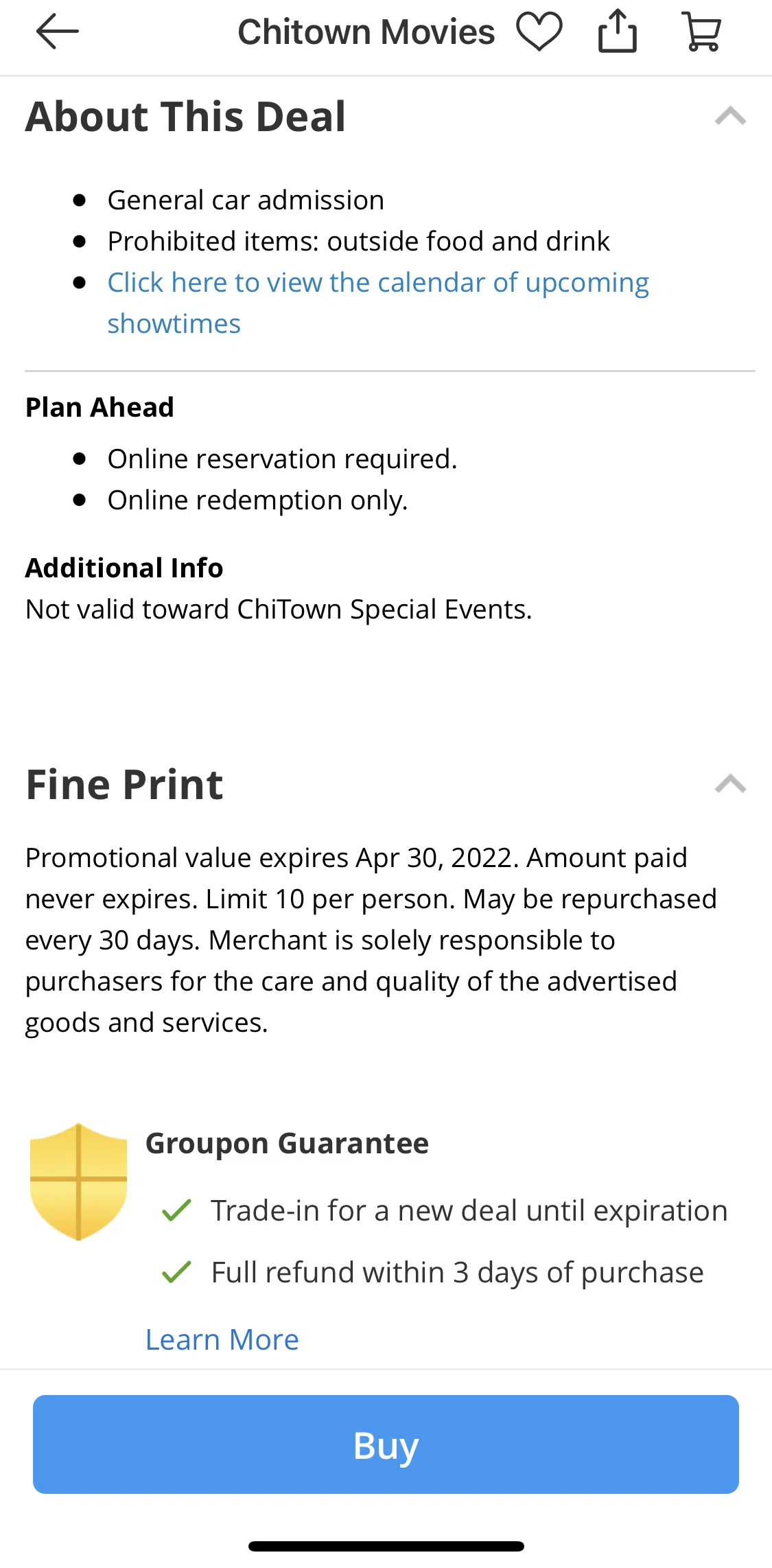 Groupon Screen screen in the Groupon guarantee flow