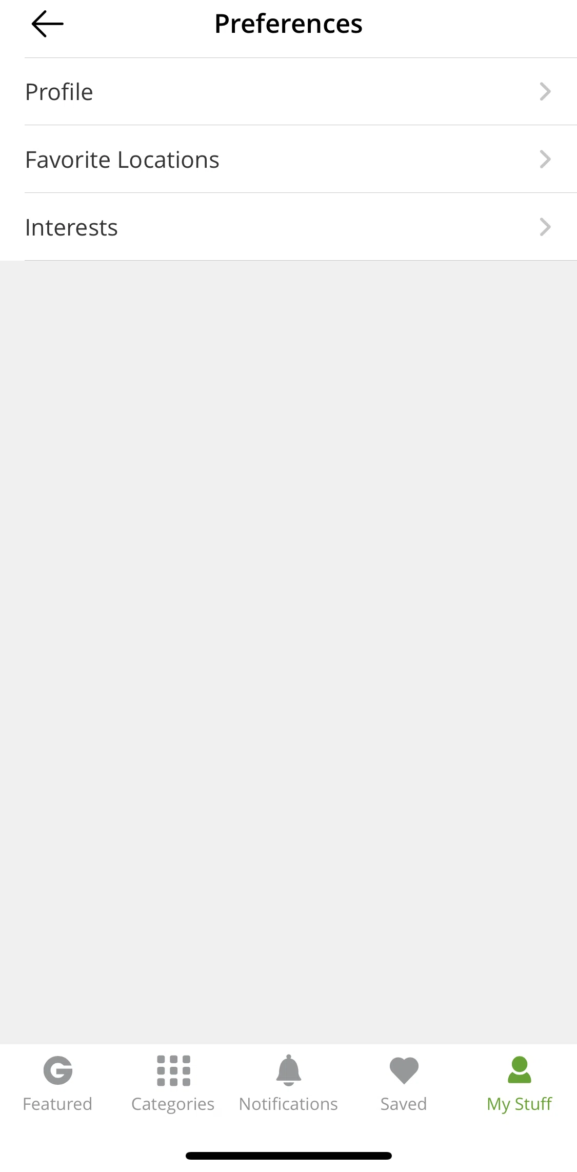 Groupon Screen screen in the Updating profile flow