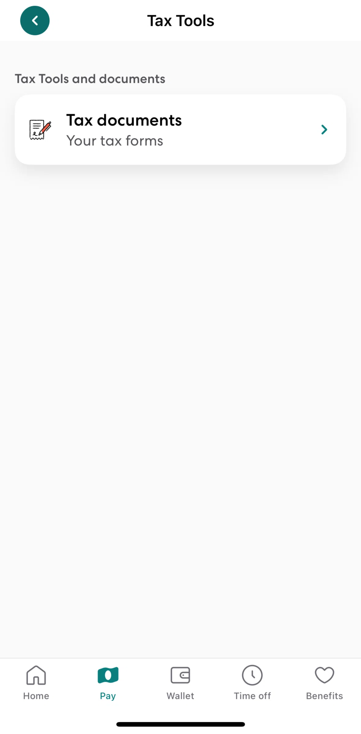 Gusto Mobile Screen screen in the Tax document flow