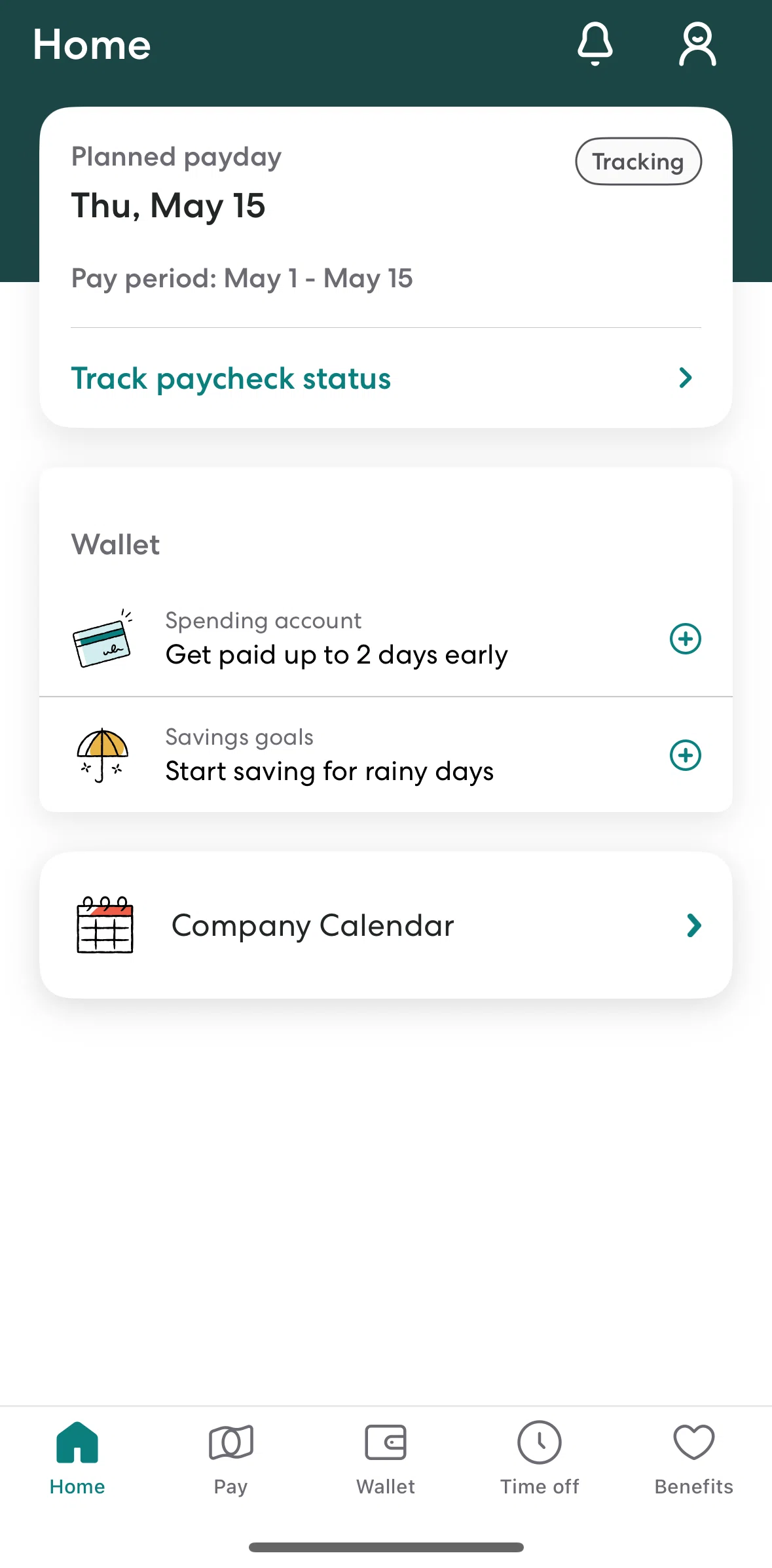 Gusto Mobile Screen screen in the Wallet flow