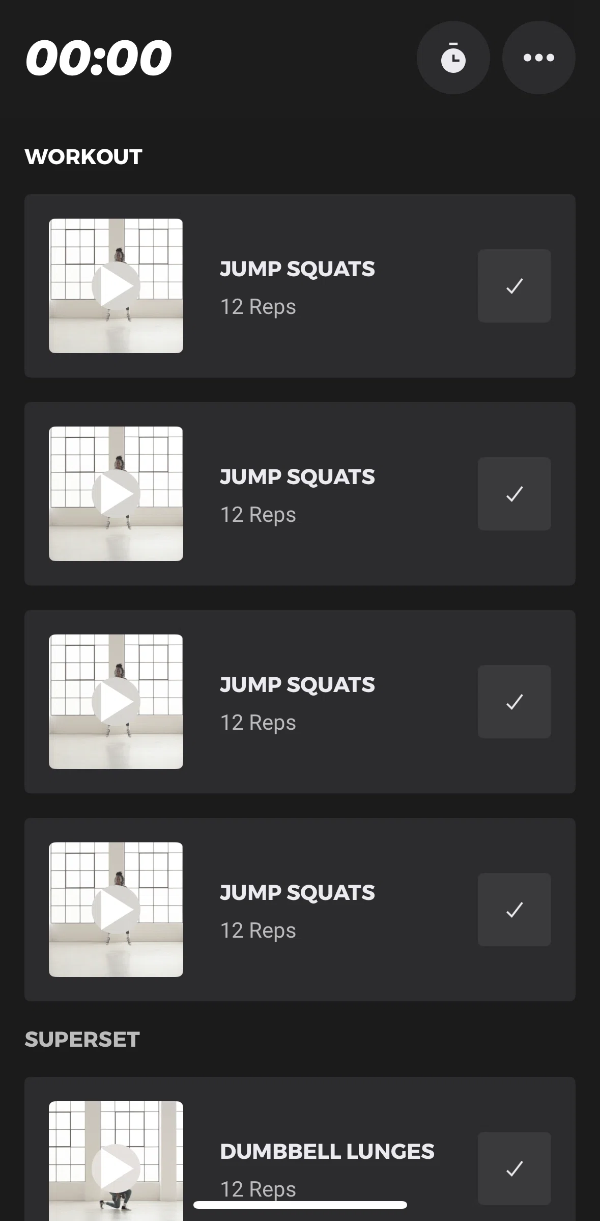 Gymshark Training and Fitness Screen screen in the Changing workout view flow