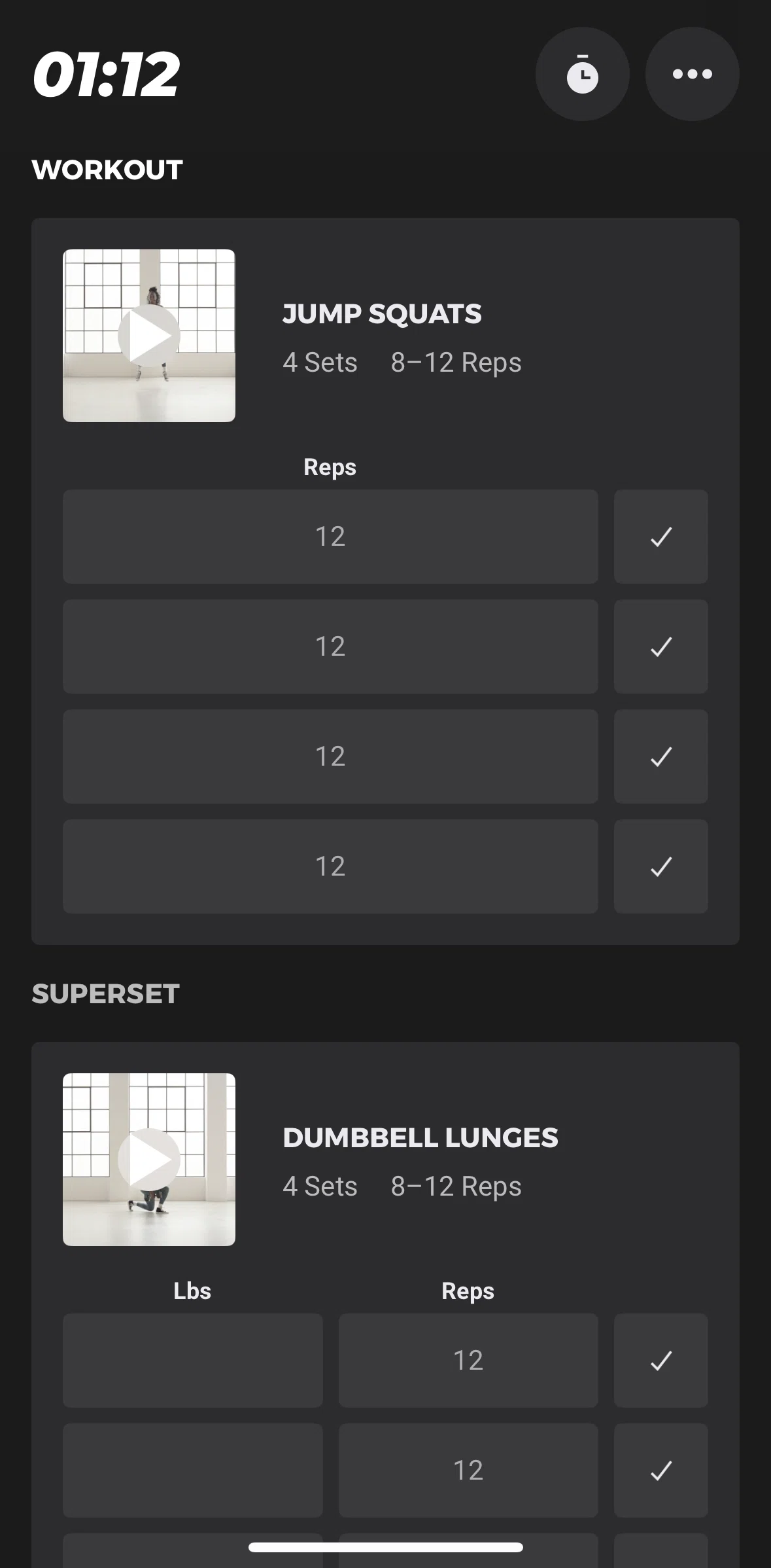 Gymshark Training and Fitness Screen screen in the Completing a movement flow