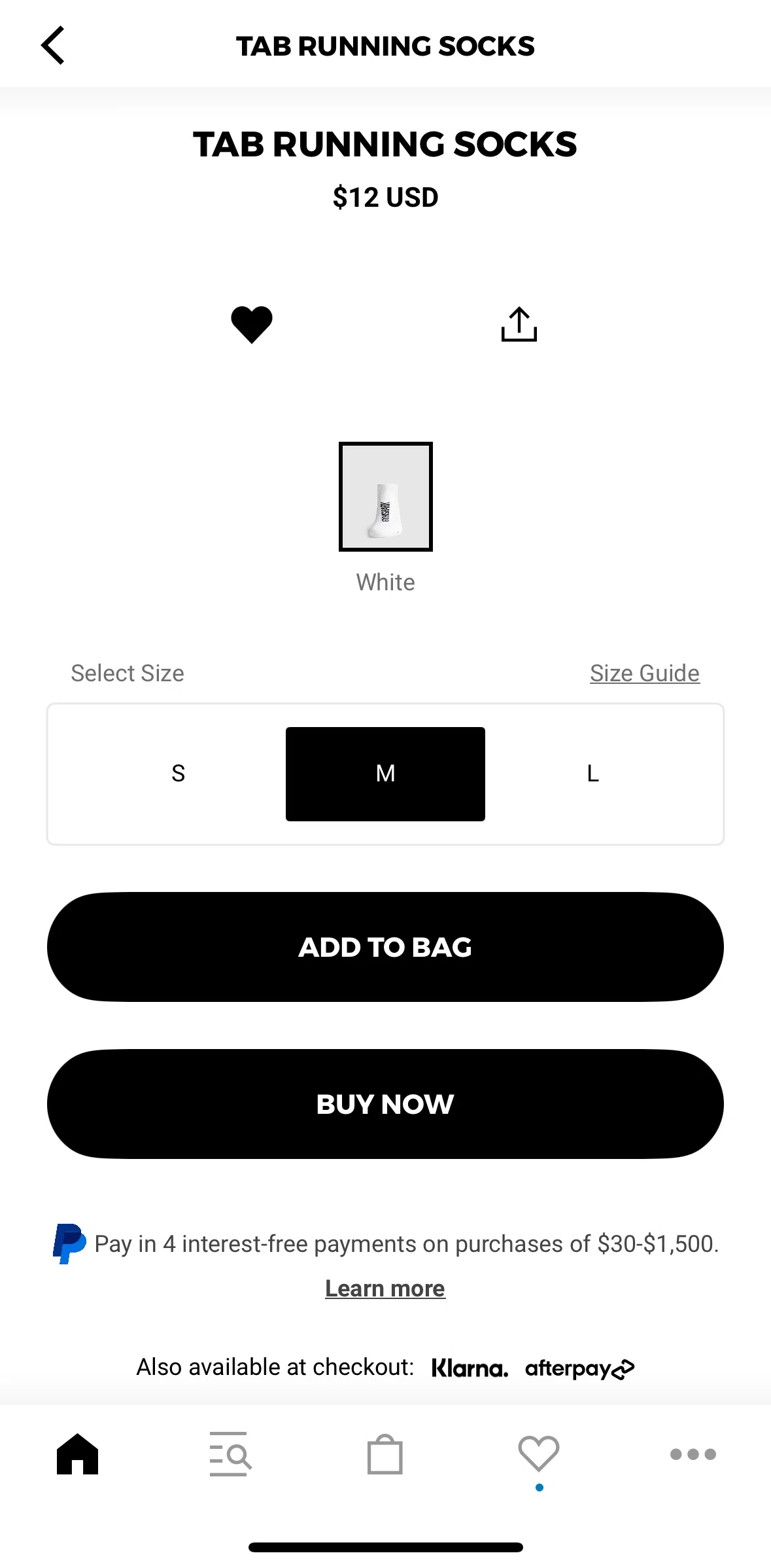 Gymshark Screen screen in the Adding a product to bag flow